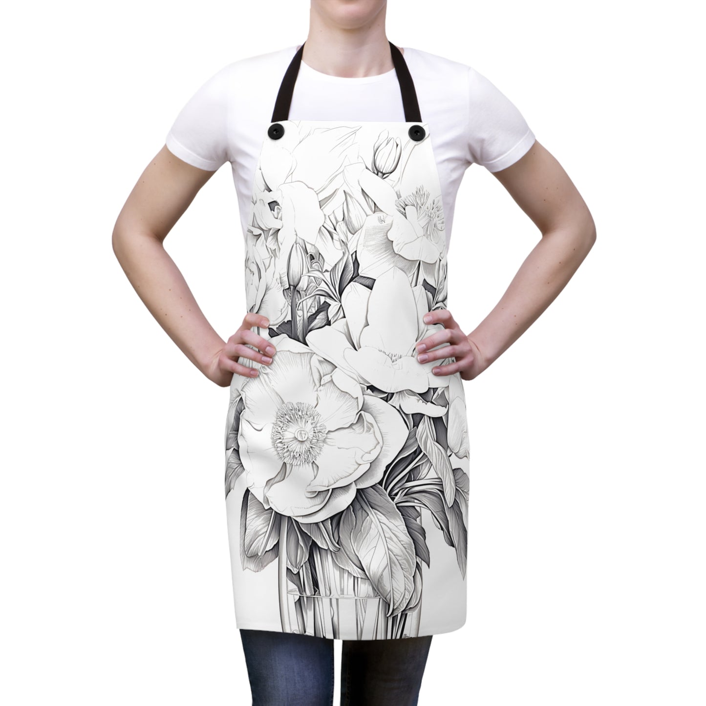 Apron Coloring Kit with 10 Fabric Markers - Bouquet