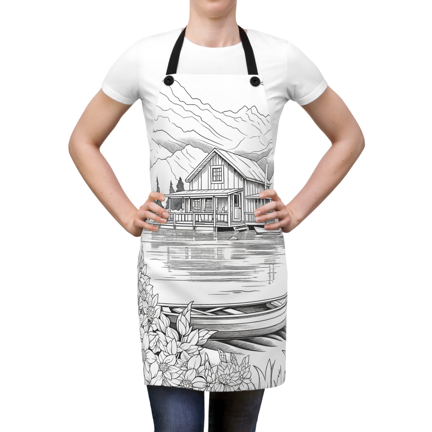 Apron Coloring Kit with 10 Fabric Markers - Cabin by the Lake