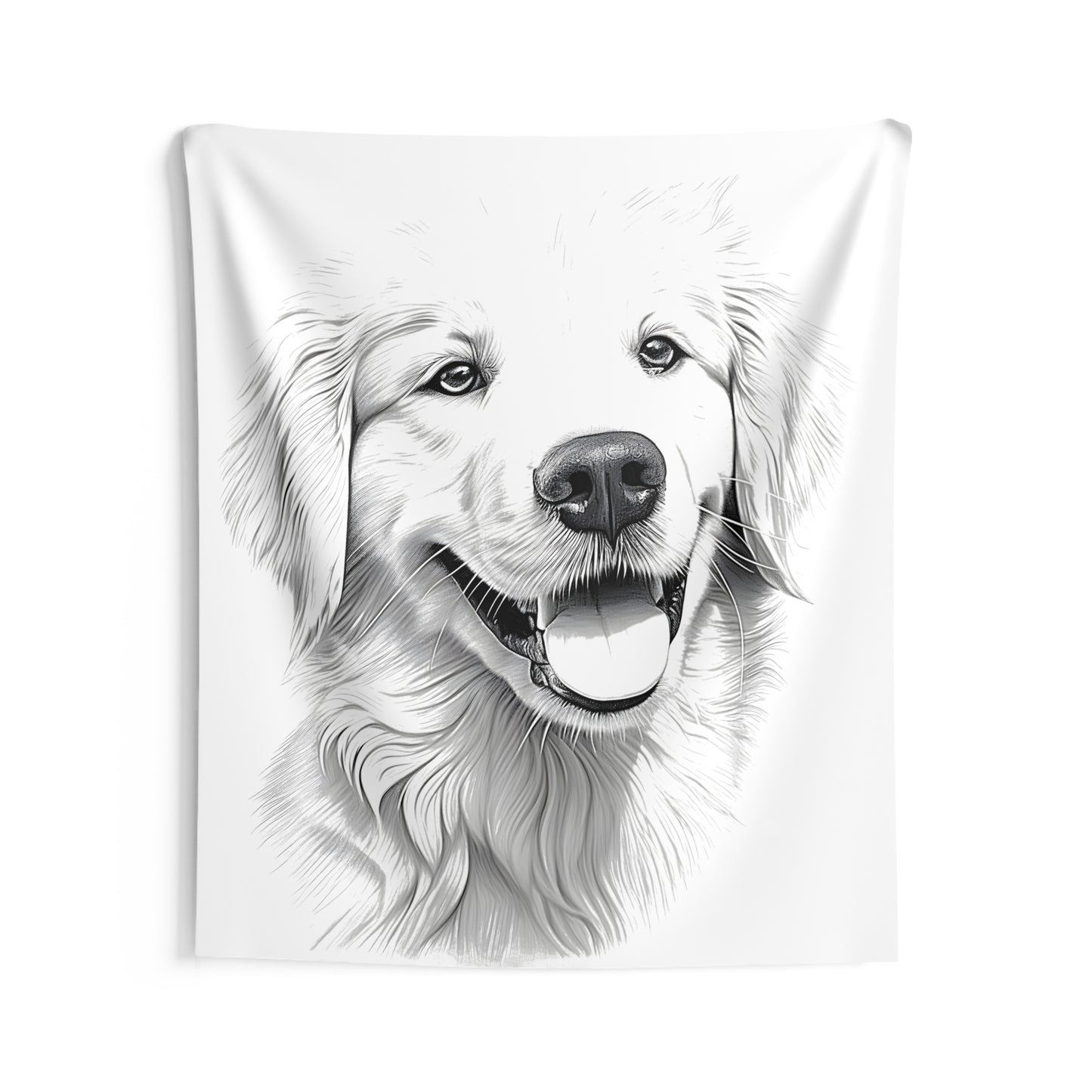 Indoor Wall Tapestries Coloring Kit with 10 Fabric Markers - Golden Retriever