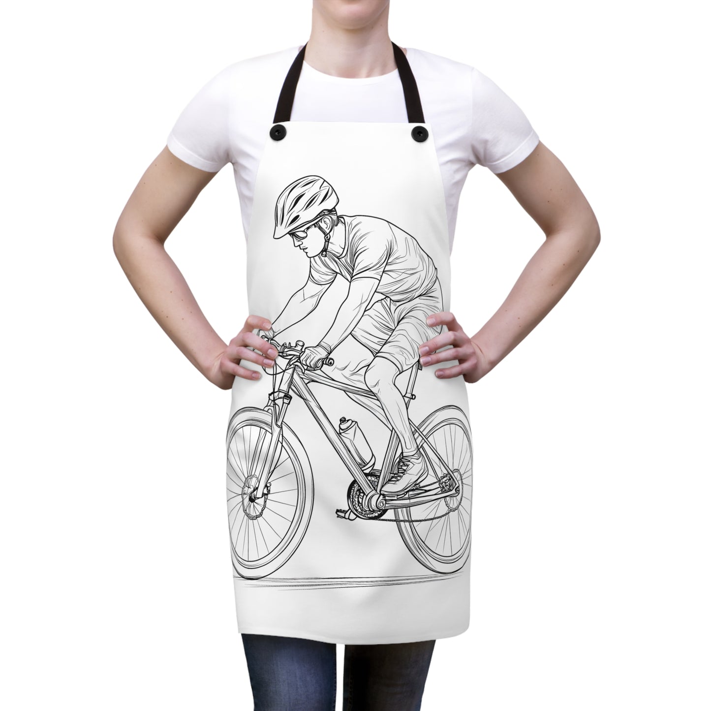 Apron Coloring Kit with 10 Fabric Markers - Mountain Biking