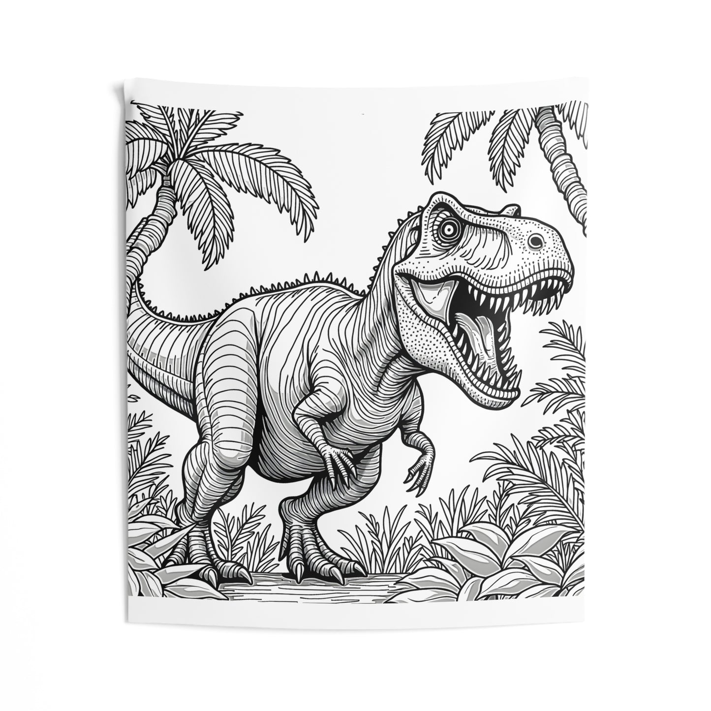 Indoor Wall Tapestries Coloring Kit with 10 Fabric Markers - Tyrannosaurus Rex