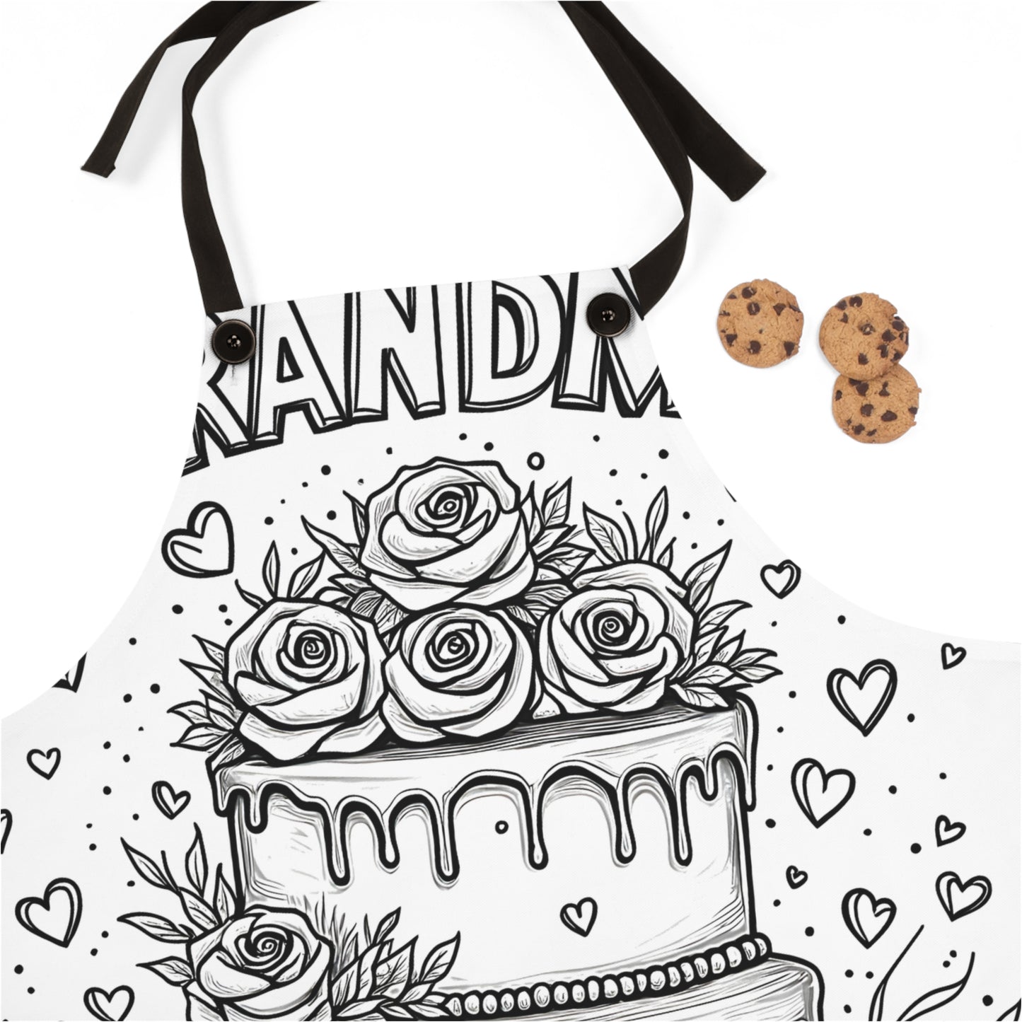 Apron Coloring Kit with 10 Fabric Markers - Grandma's Celebration Cake