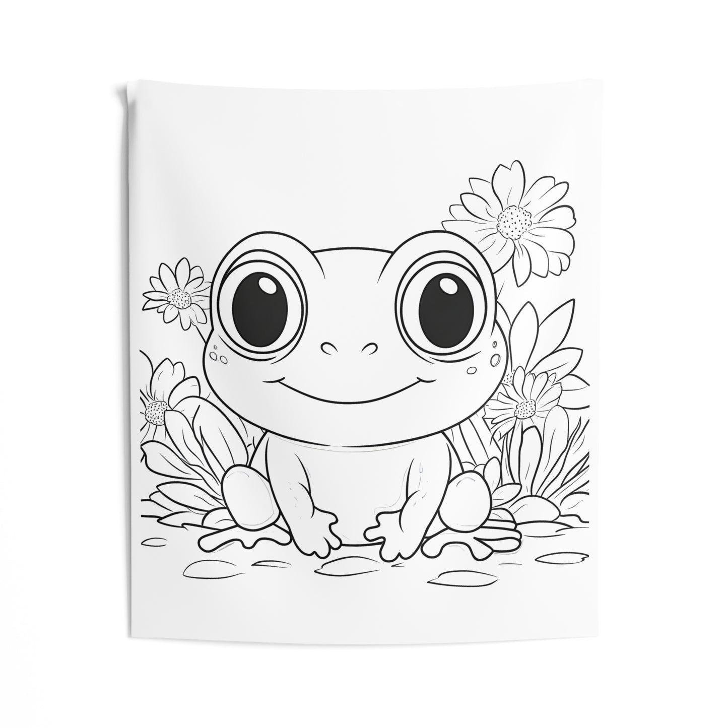 Indoor Wall Tapestries Coloring Kit with 10 Fabric Markers - Cute Frog