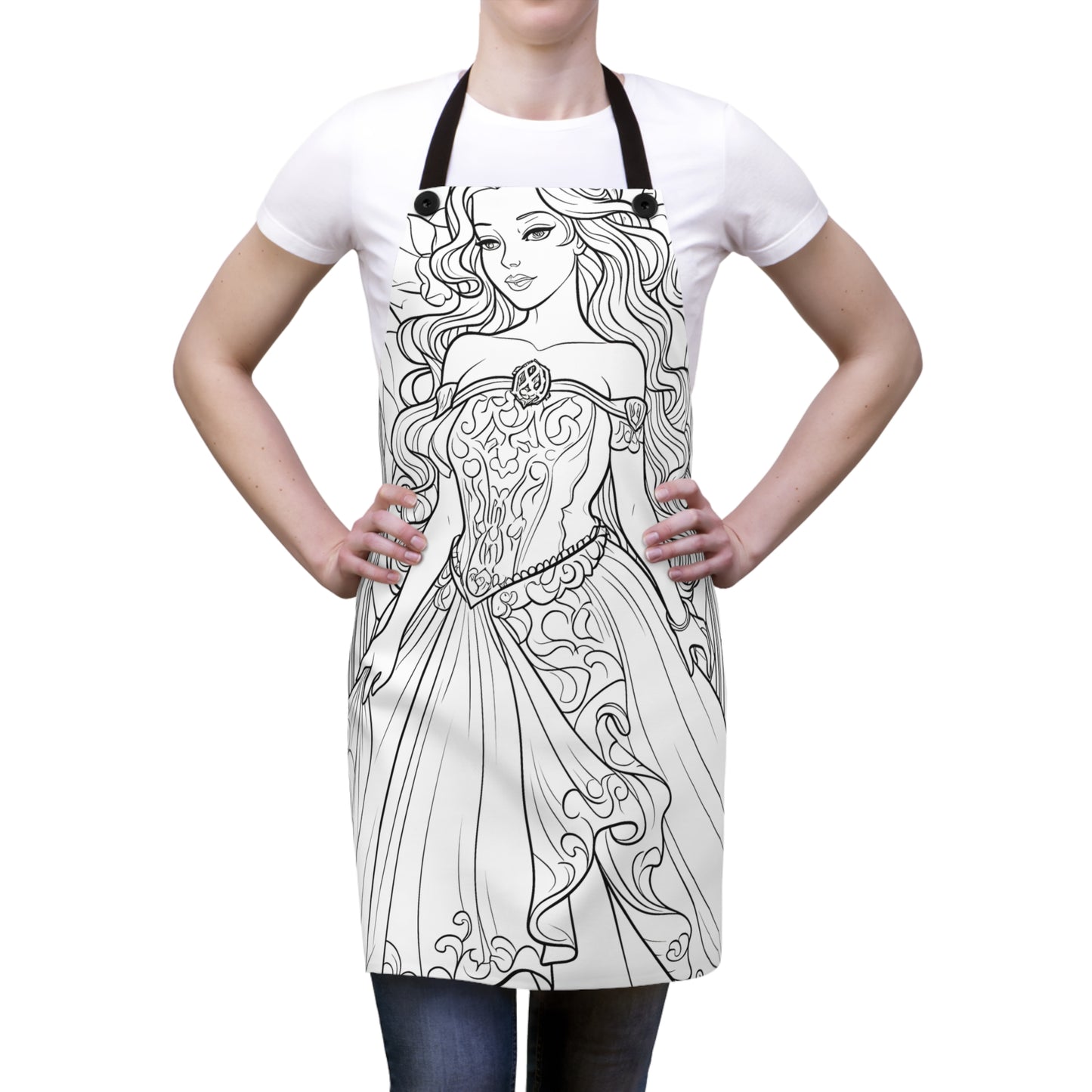 Apron Coloring Kit with 10 Fabric Markers - Elegant Princess