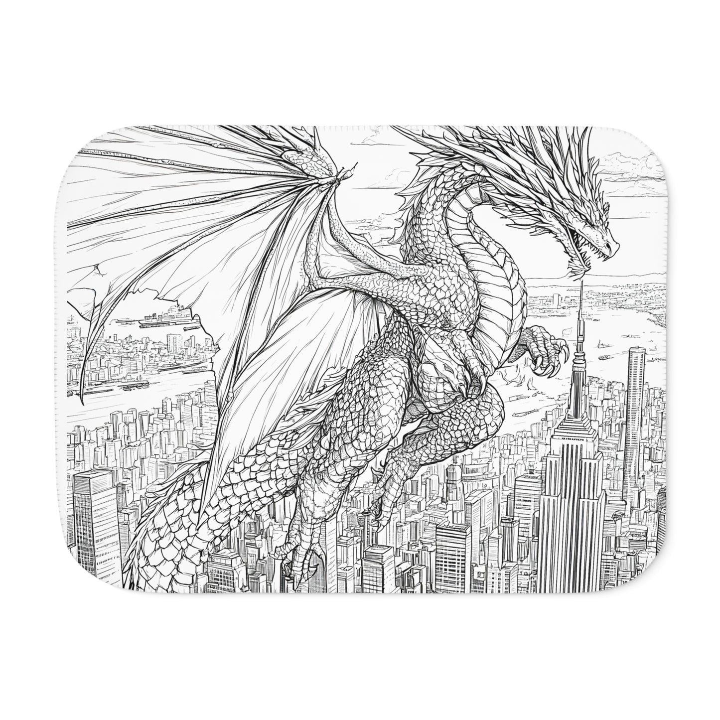 Blanket Coloring Kit with 10 Fabric Markers - Dragon