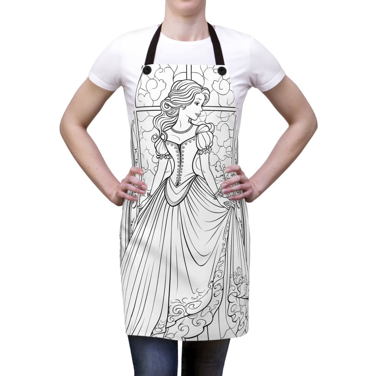 Apron Coloring Kit with 10 Fabric Markers - Elegant Princess