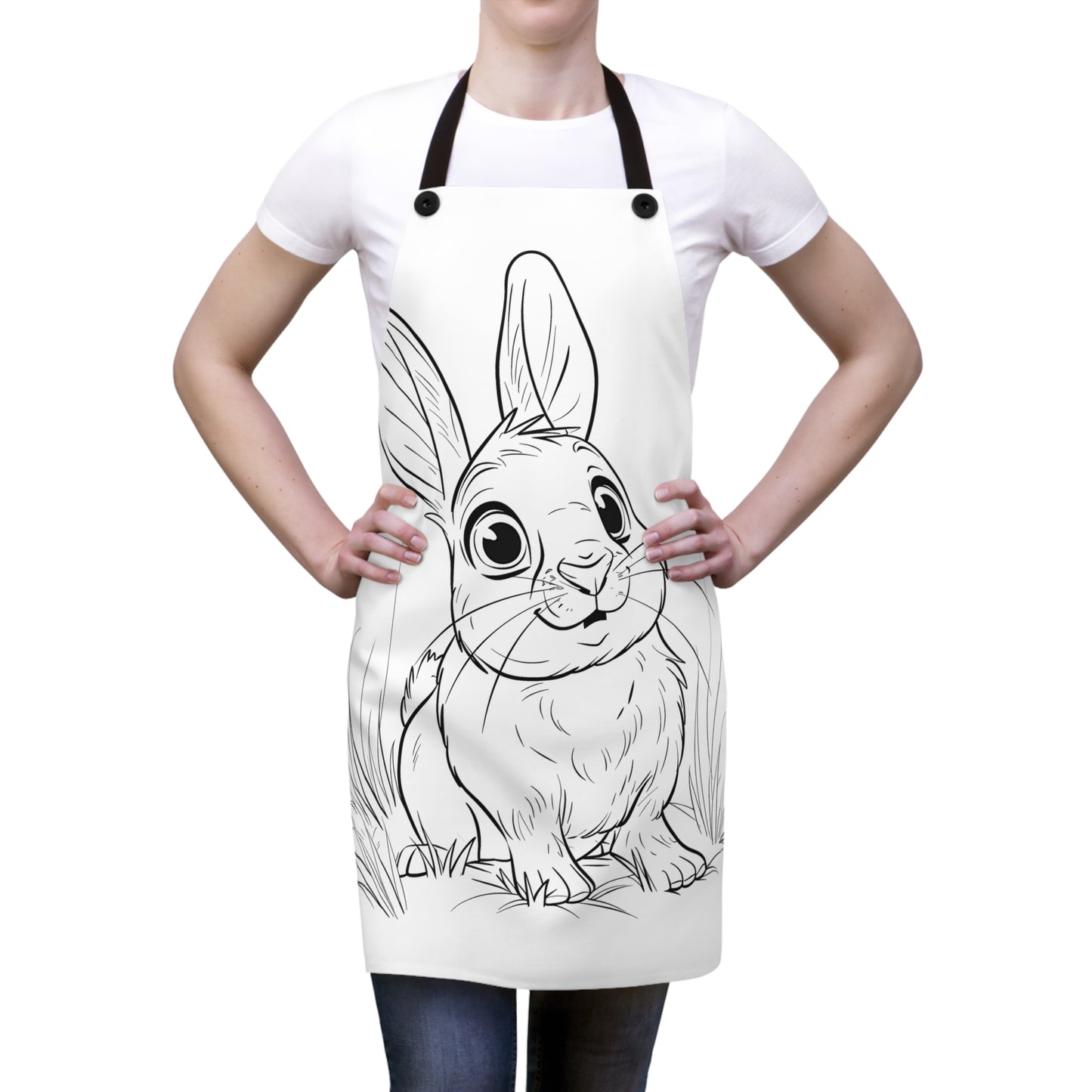 Apron Coloring Kit with 10 Fabric Markers - Rabbit