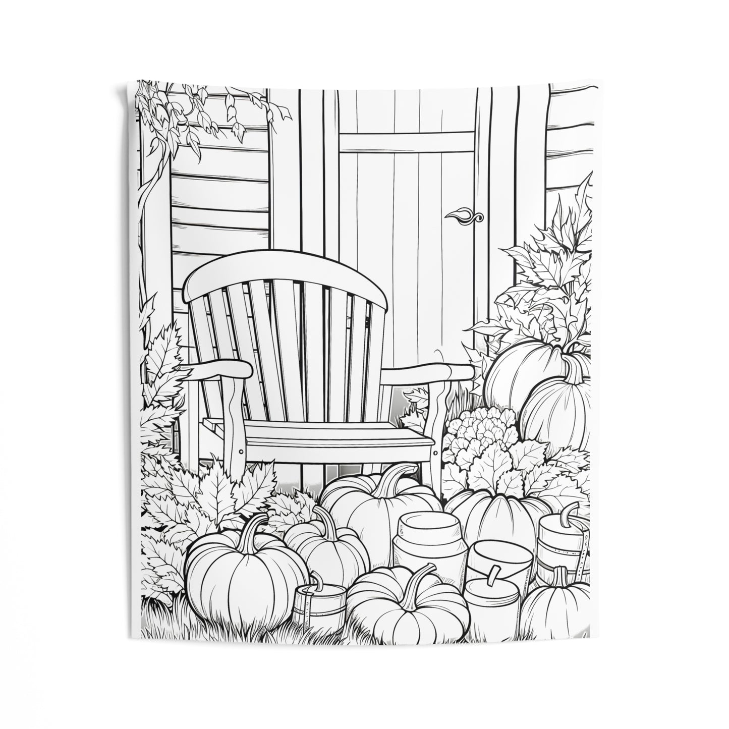 Indoor Wall Tapestries Coloring Kit with 10 Fabric Markers - Pumpkin Patch