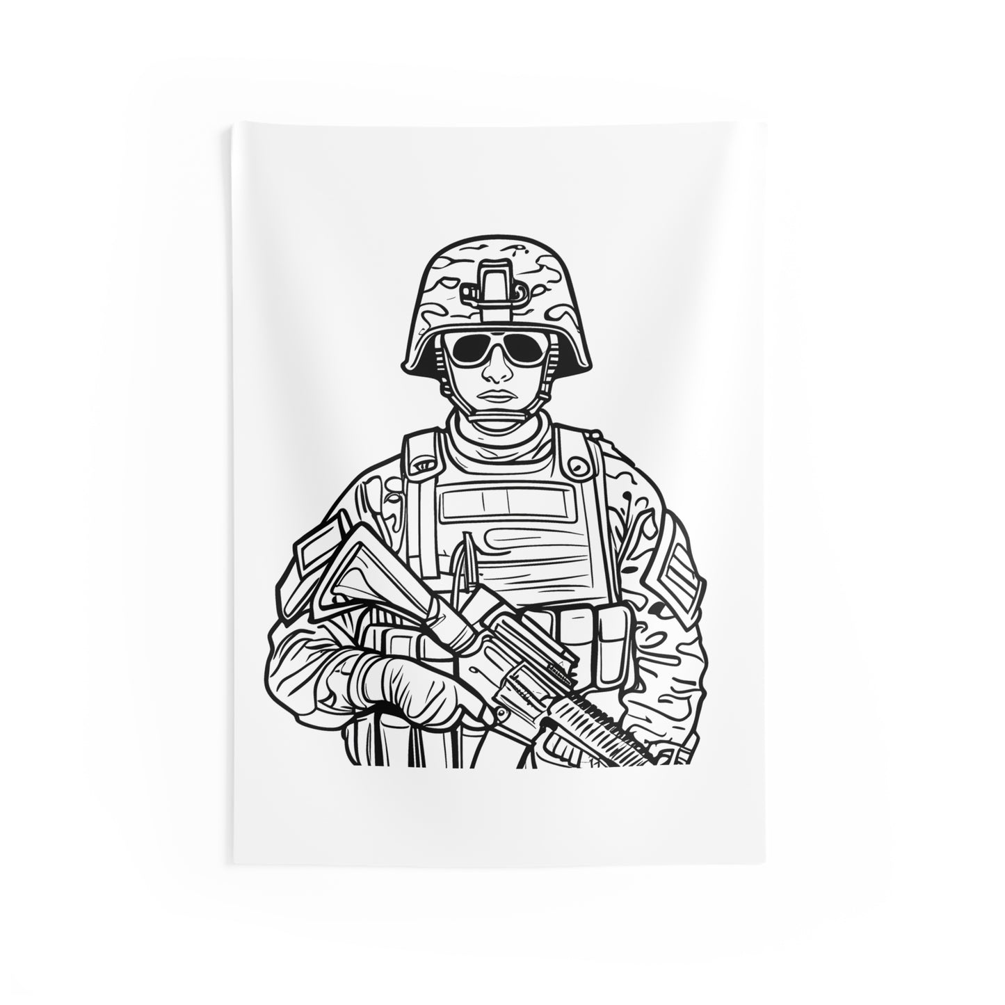 Indoor Wall Tapestries Coloring Kit with 10 Fabric Markers - Soldier
