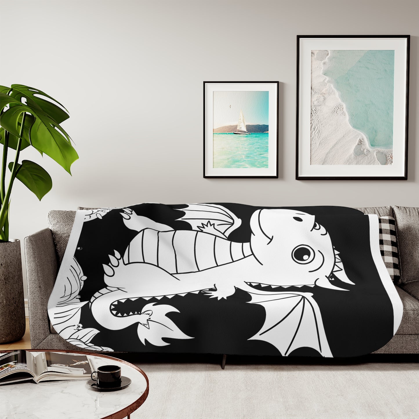 Blanket Coloring Kit with 10 Fabric Markers - Cute Dragon