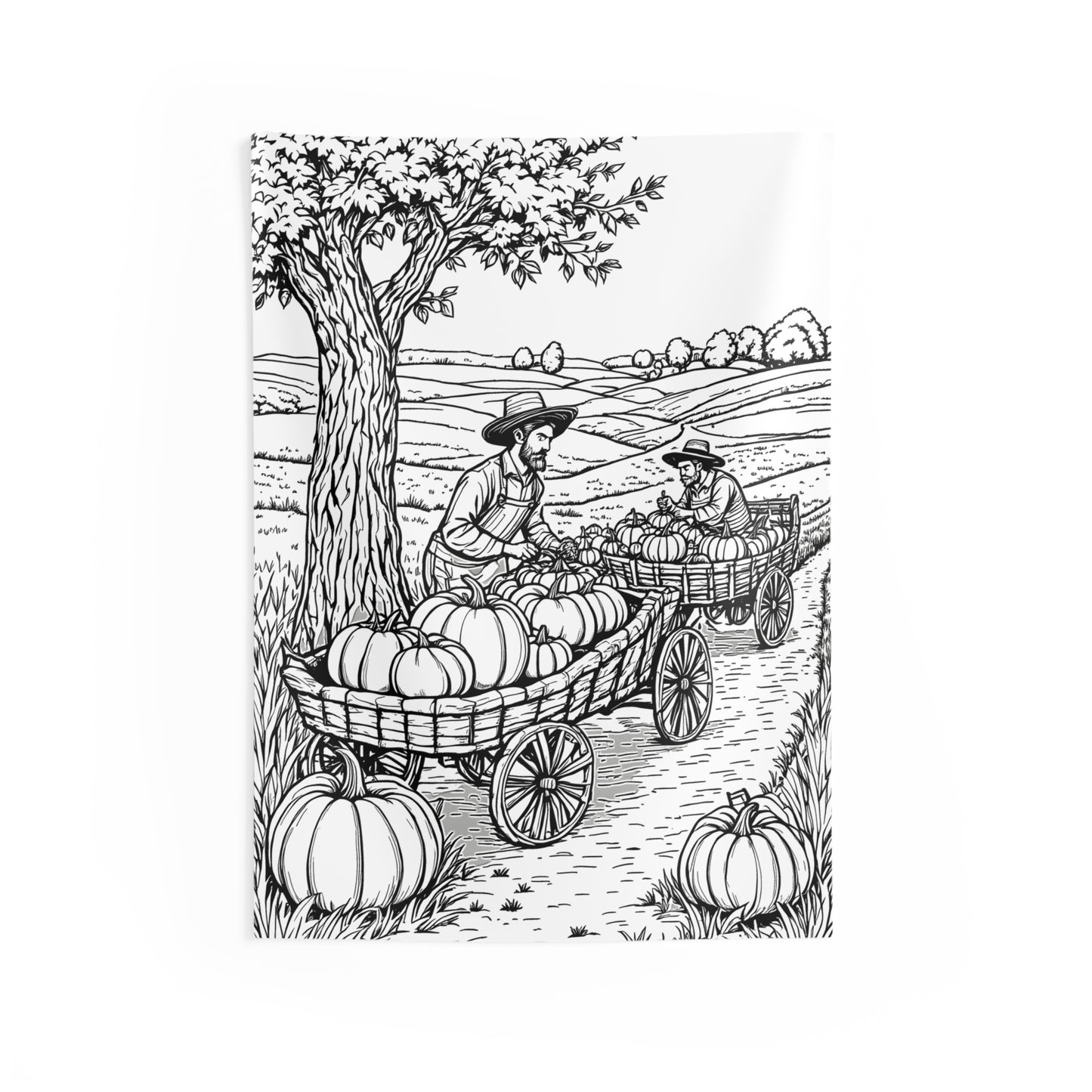Indoor Wall Tapestries Coloring Kit with 10 Fabric Markers - Harvest