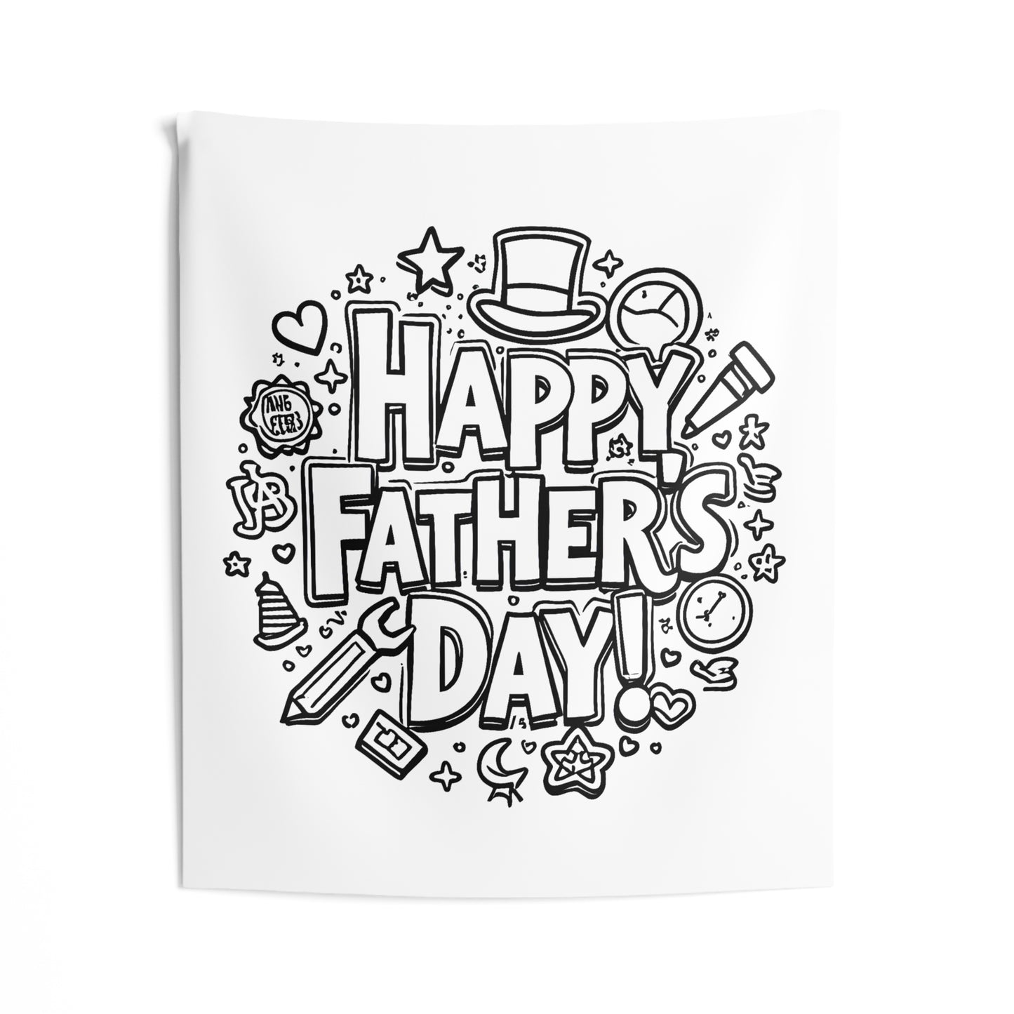 Indoor Wall Tapestries Coloring Kit with 10 Fabric Markers - Father's Day