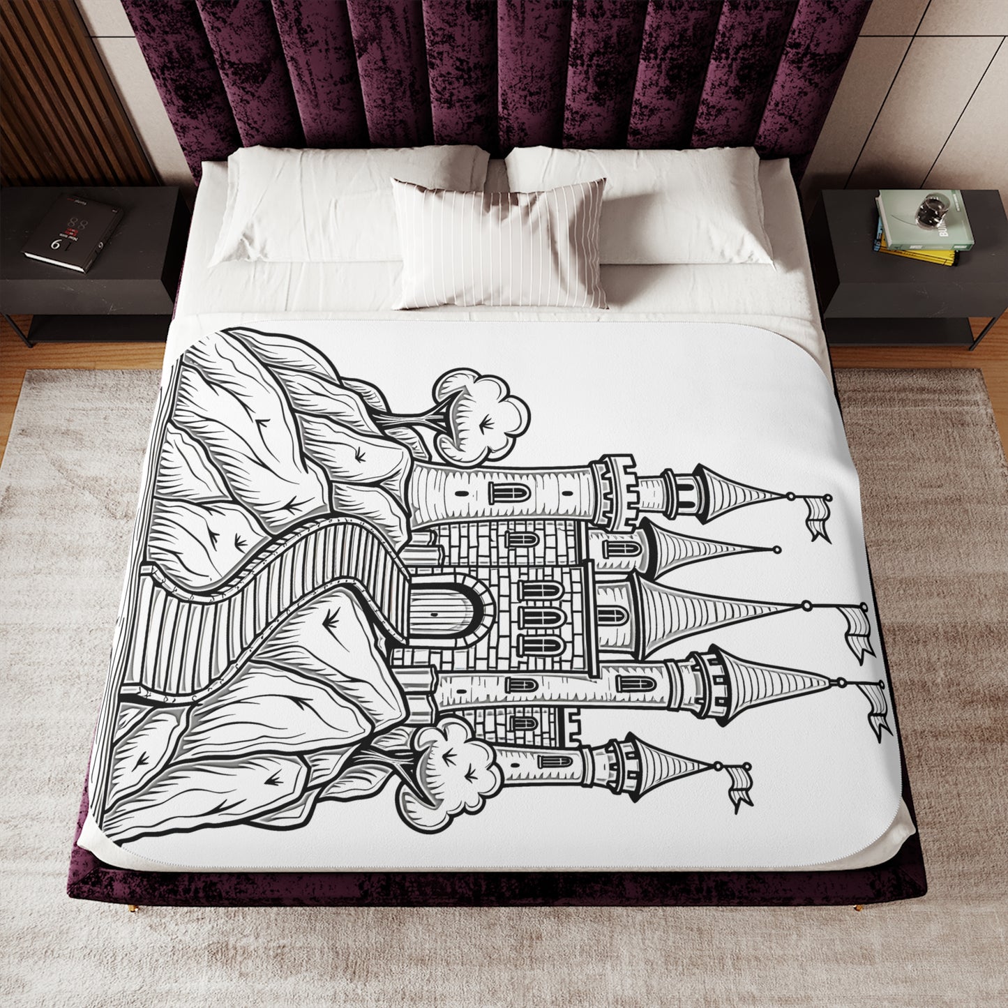 Blanket Coloring Kit with 10 Fabric Markers - Enchanted Castle