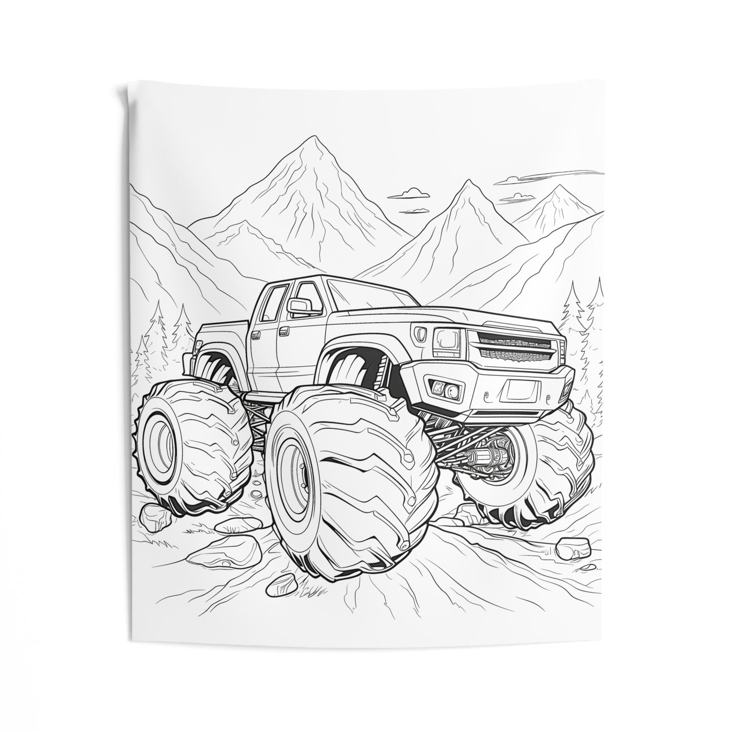 Indoor Wall Tapestries Coloring Kit with 10 Fabric Markers - Off-Road Adventure
