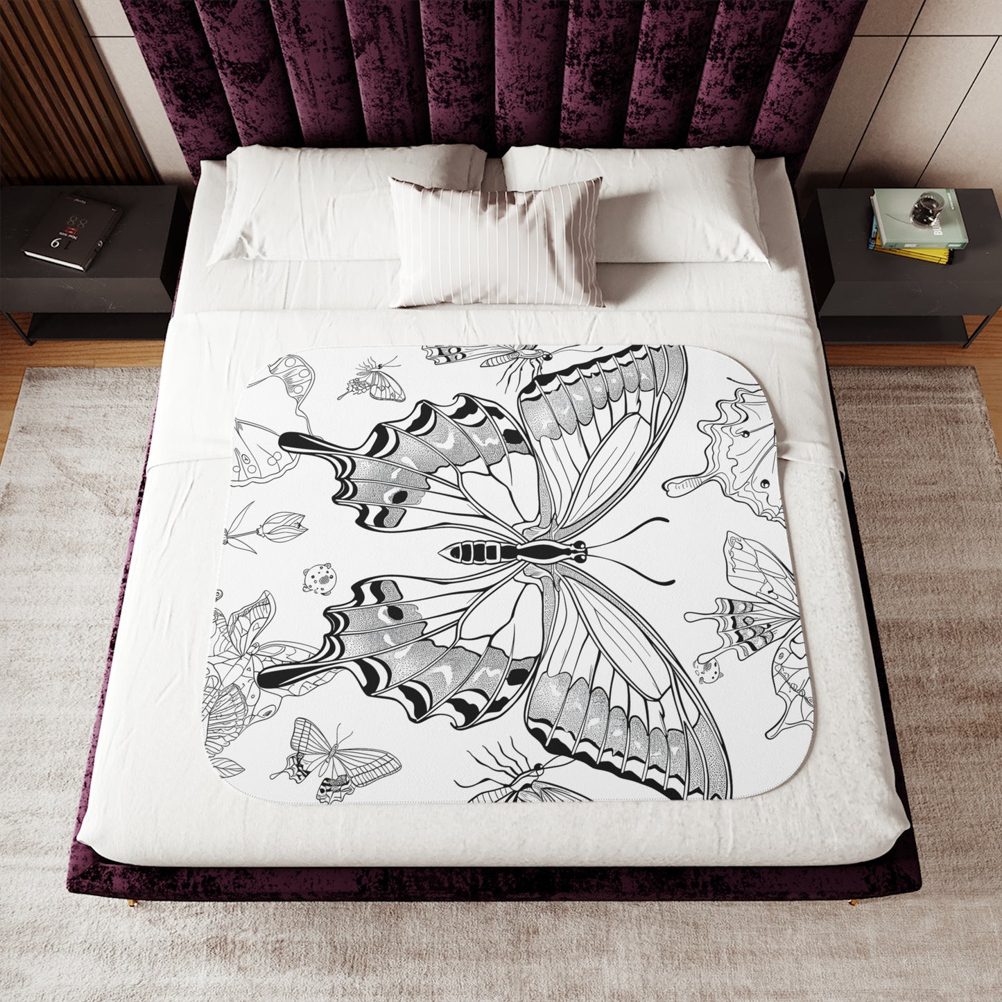 Blanket Coloring Kit with 10 Fabric Markers - Butterflies