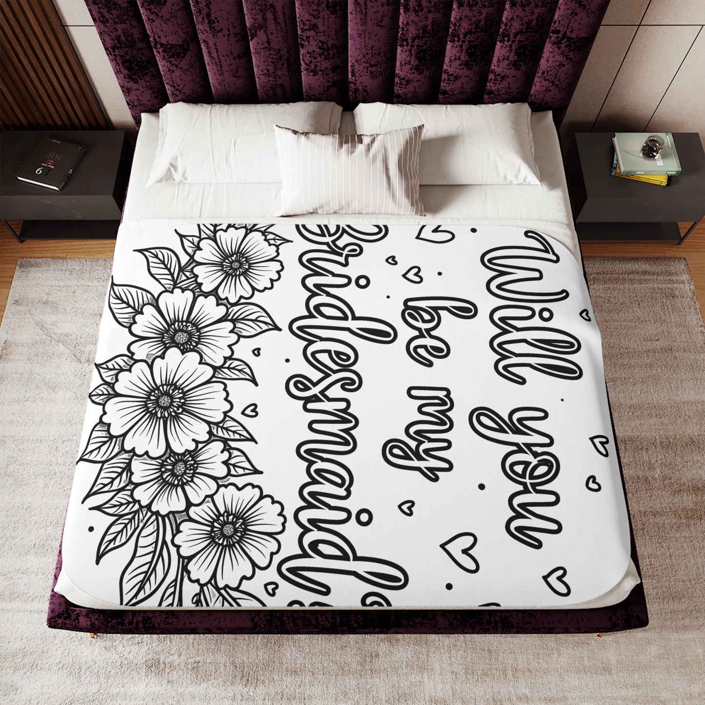 Blanket Coloring Kit with 10 Fabric Markers - Bridesmaid Proposal