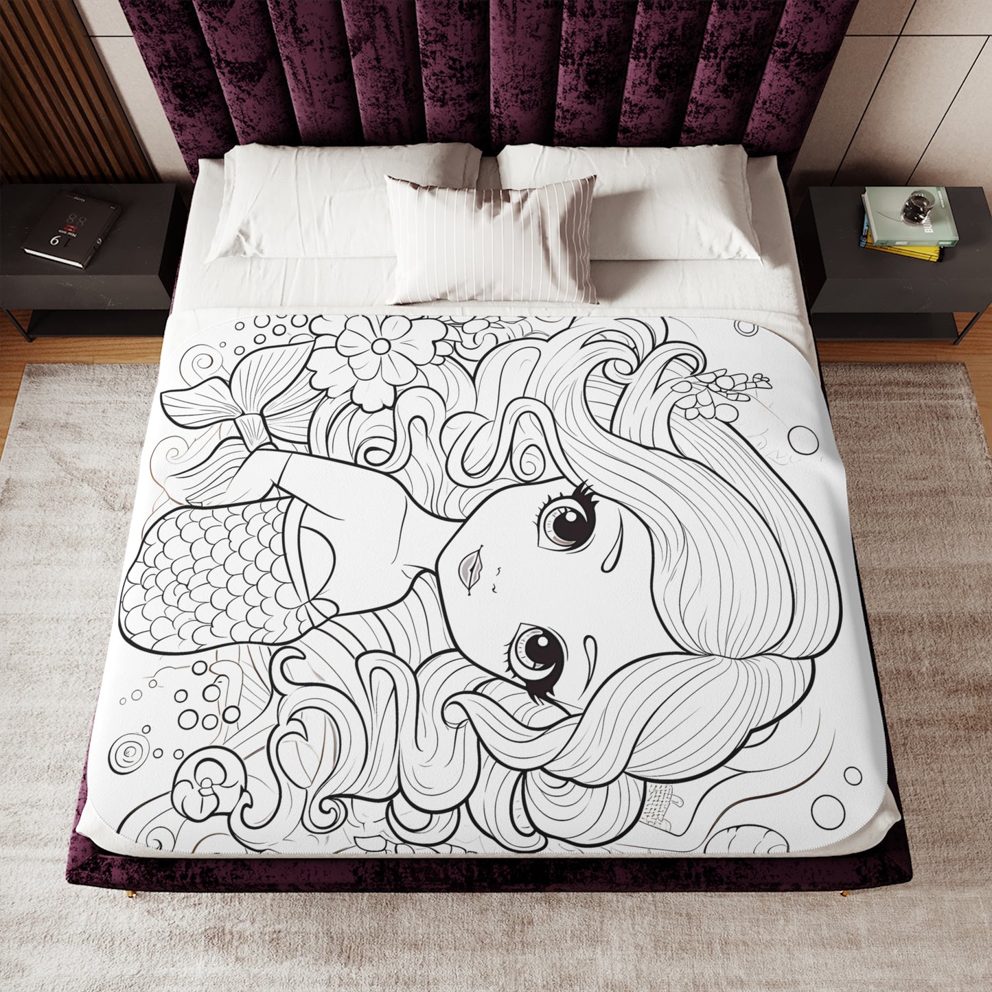 Blanket Coloring Kit with 10 Fabric Markers - Underwater Fantasy