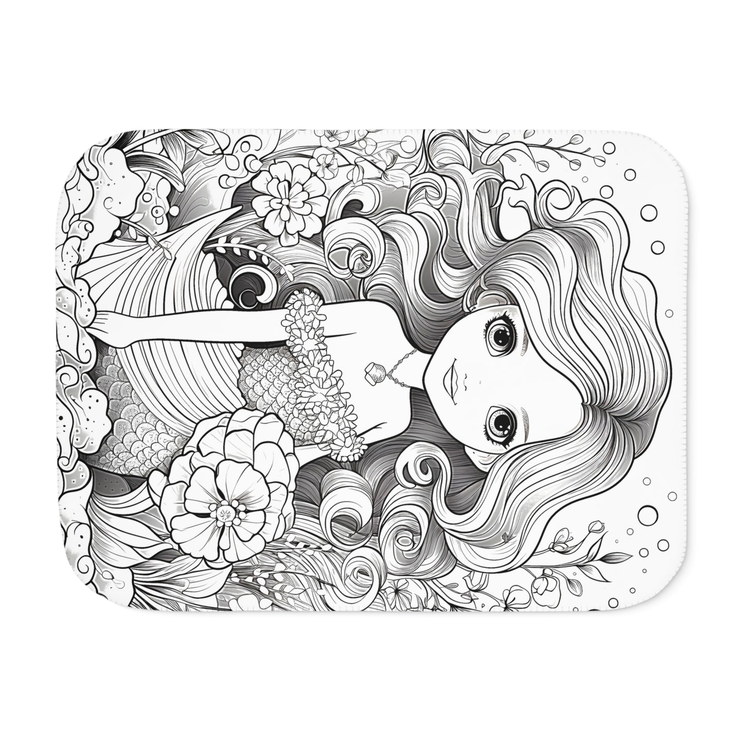 Blanket Coloring Kit with 10 Fabric Markers - Underwater Mermaid