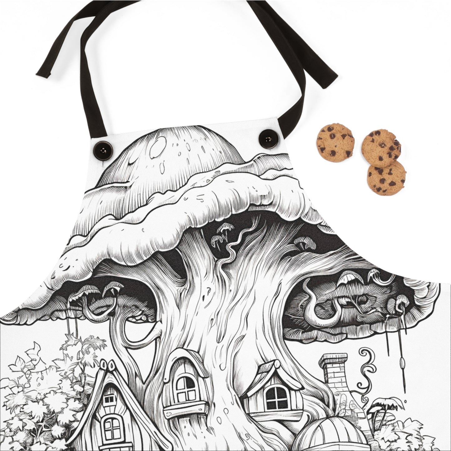 Apron Coloring Kit with 10 Fabric Markers - Mushroom House