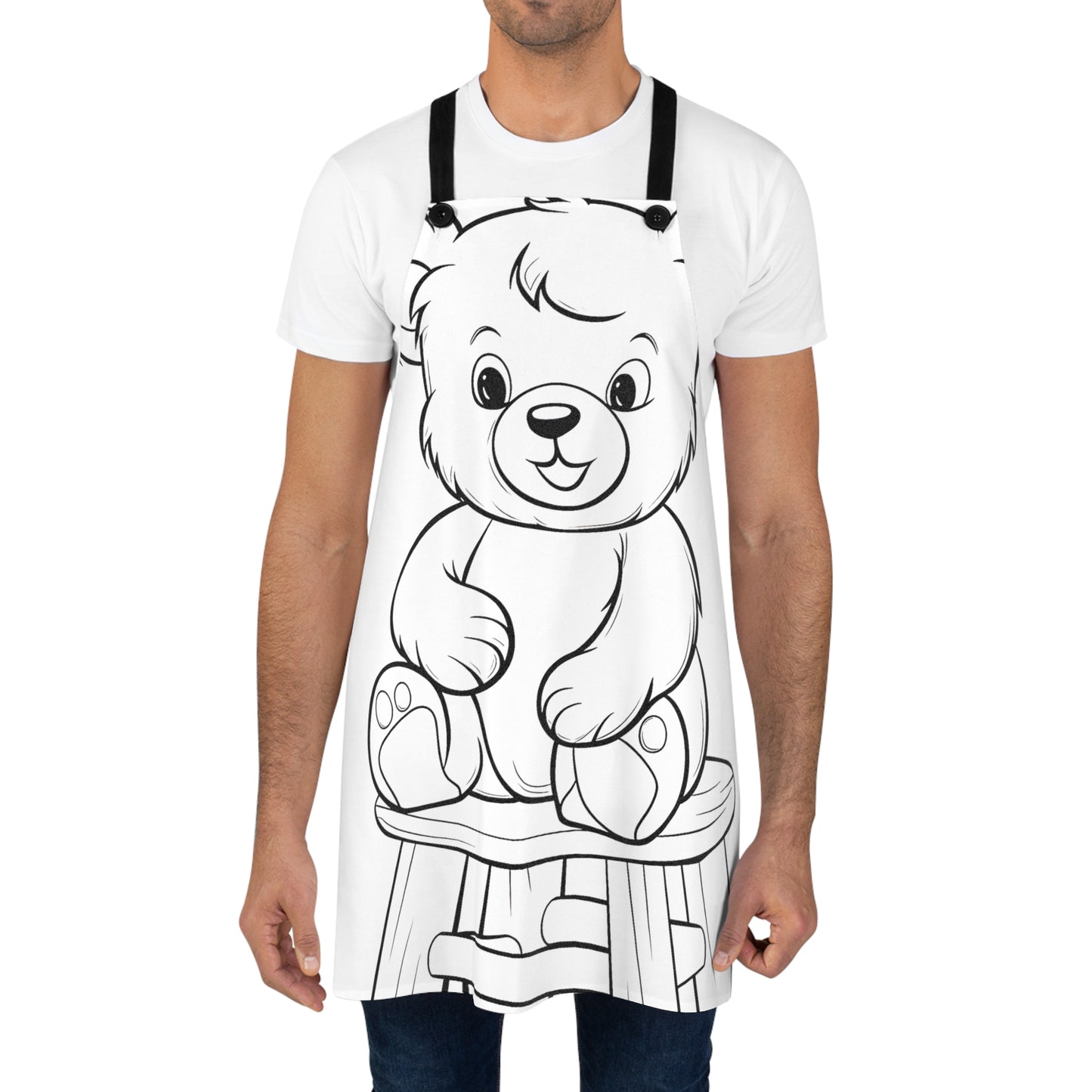 Apron Coloring Kit with 10 Fabric Markers - Cute Bear