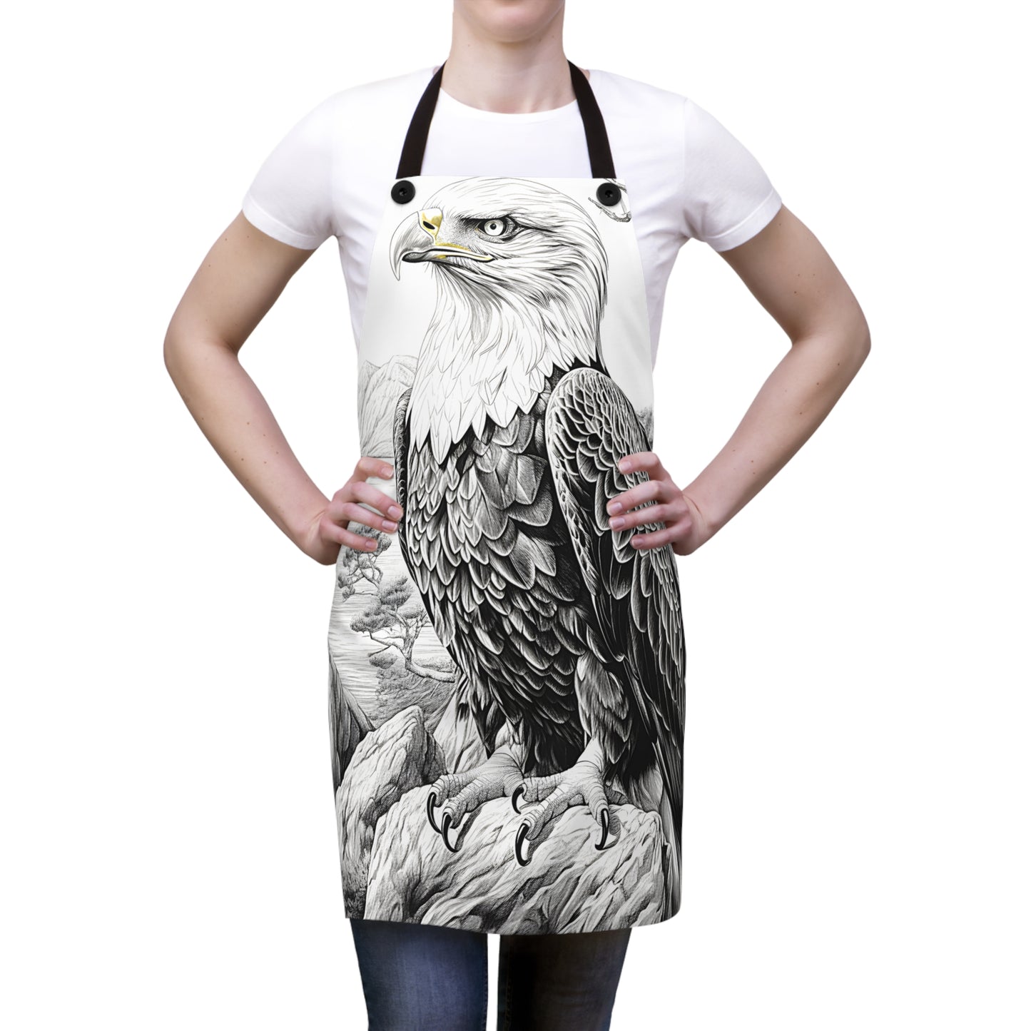 Apron Coloring Kit with 10 Fabric Markers - Bald Eagle