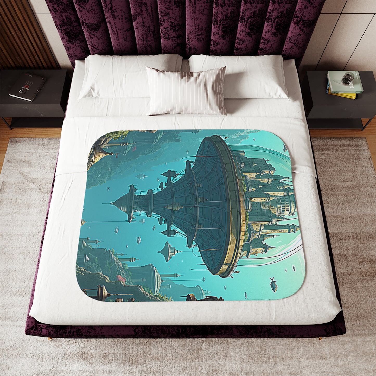 Blanket Colorful Graphic Design - Floating City