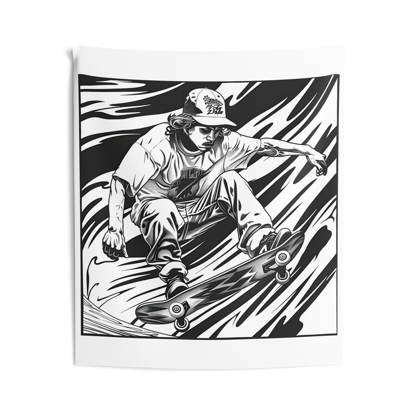 Indoor Wall Tapestries Coloring Kit with 10 Fabric Markers - Skateboarding