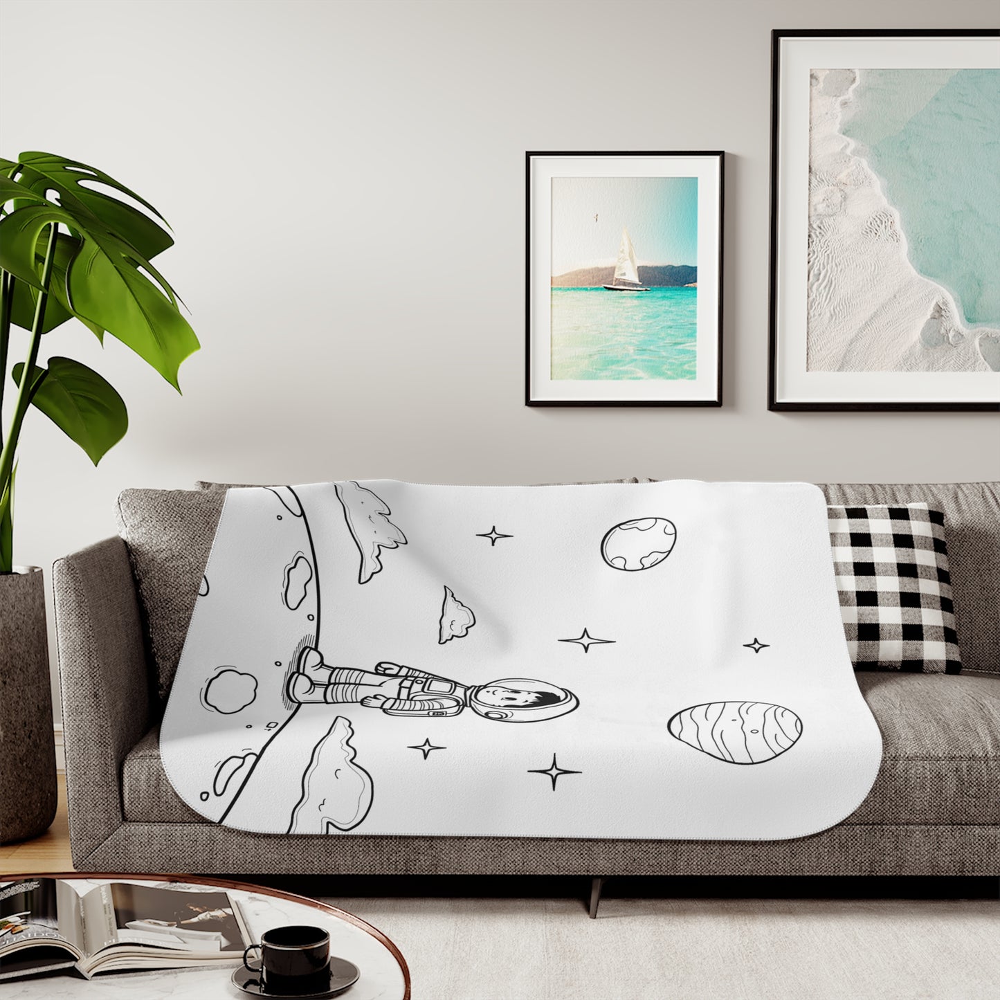 Blanket Coloring Kit with 10 Fabric Markers - Space Explorer