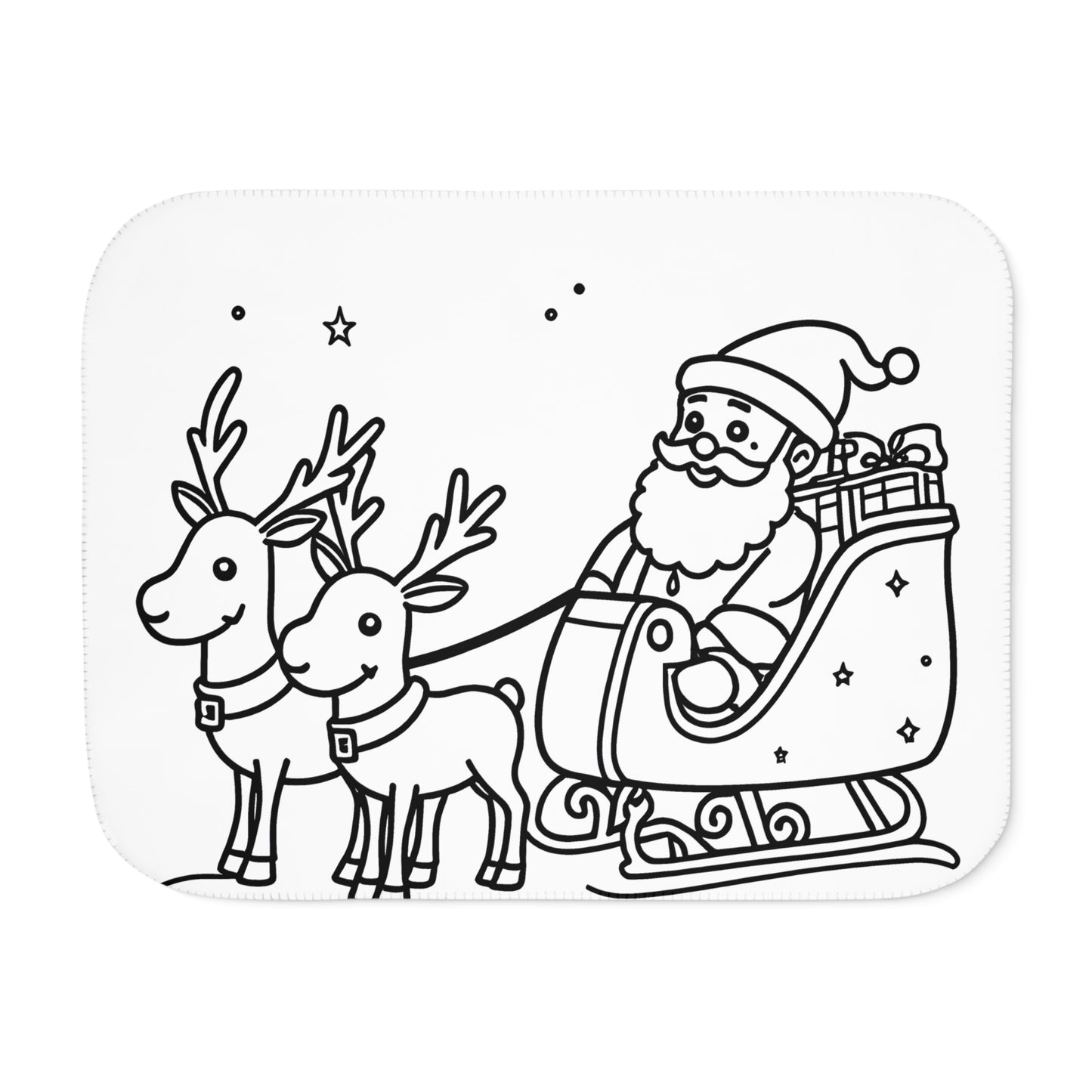 Blanket Coloring Kit with 10 Fabric Markers - Santa and Reindeer