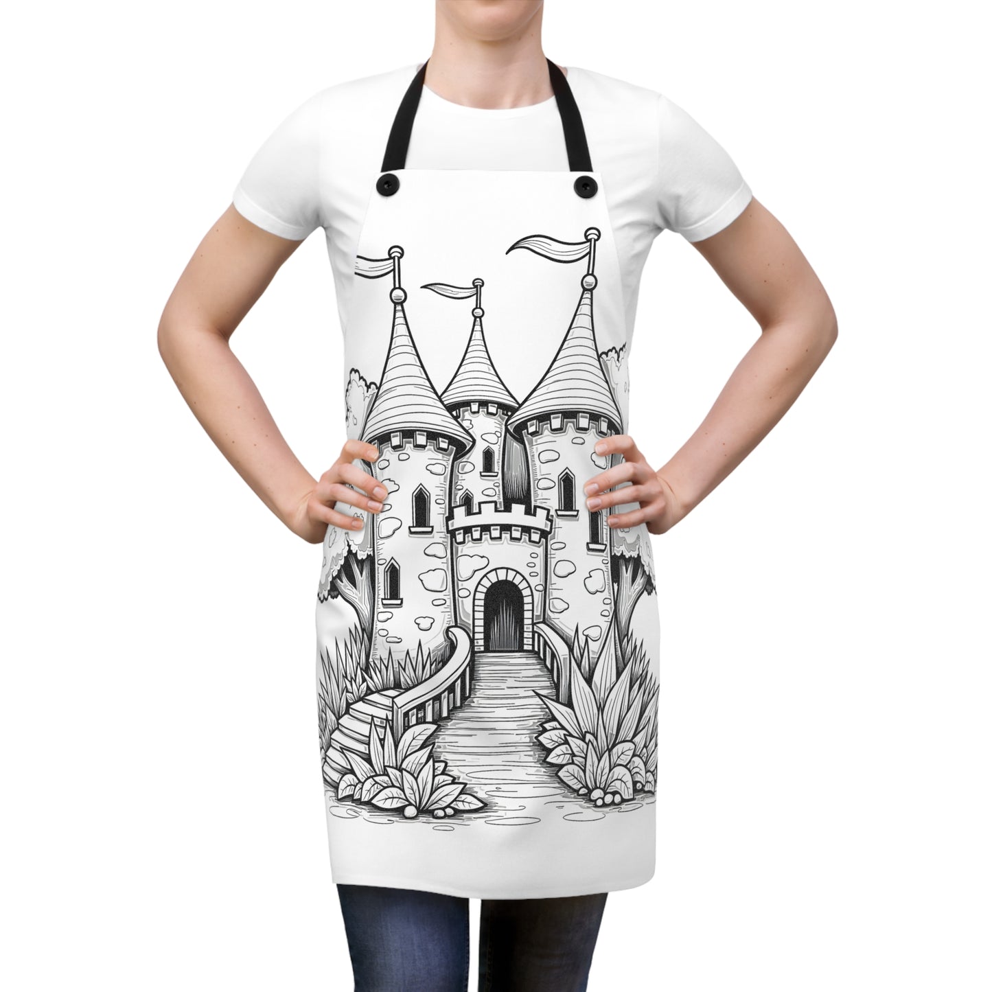 Apron Coloring Kit with 10 Fabric Markers - Fantasy Castle