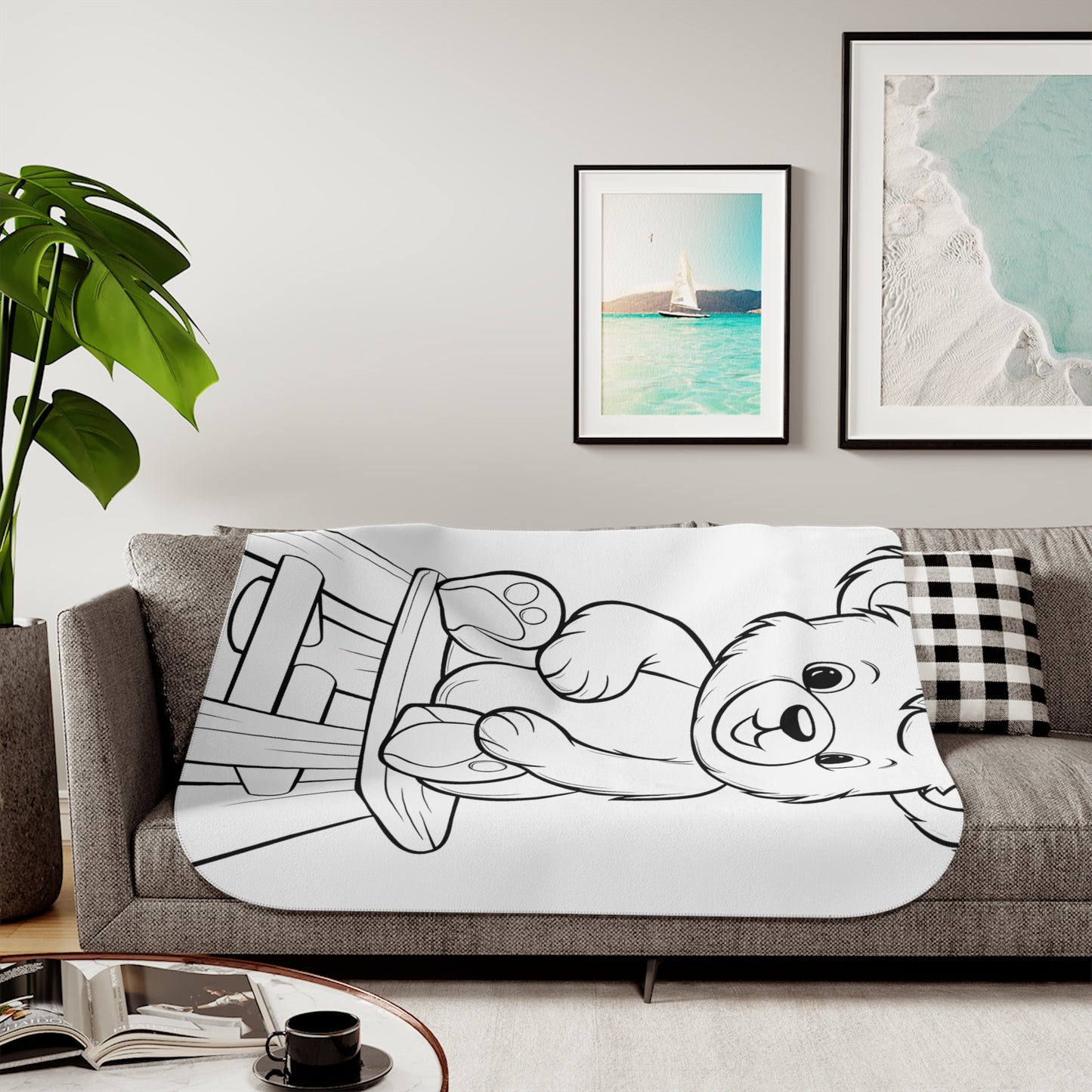 Blanket Coloring Kit with 10 Fabric Markers - Cute Bear