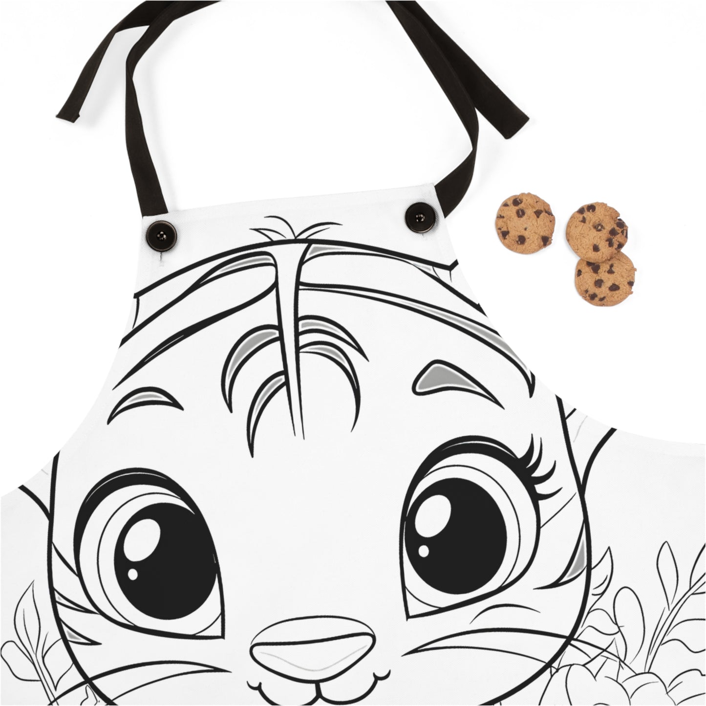 Apron Coloring Kit with 10 Fabric Markers - Baby Tiger