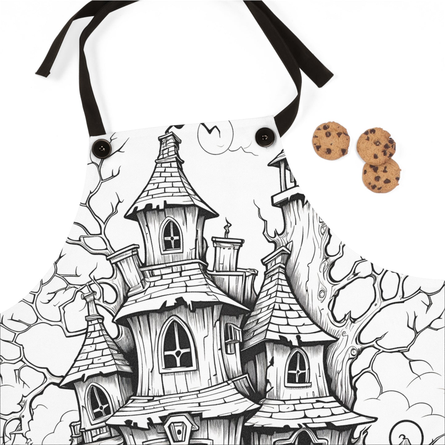 Apron Coloring Kit with 10 Fabric Markers - Spooky House
