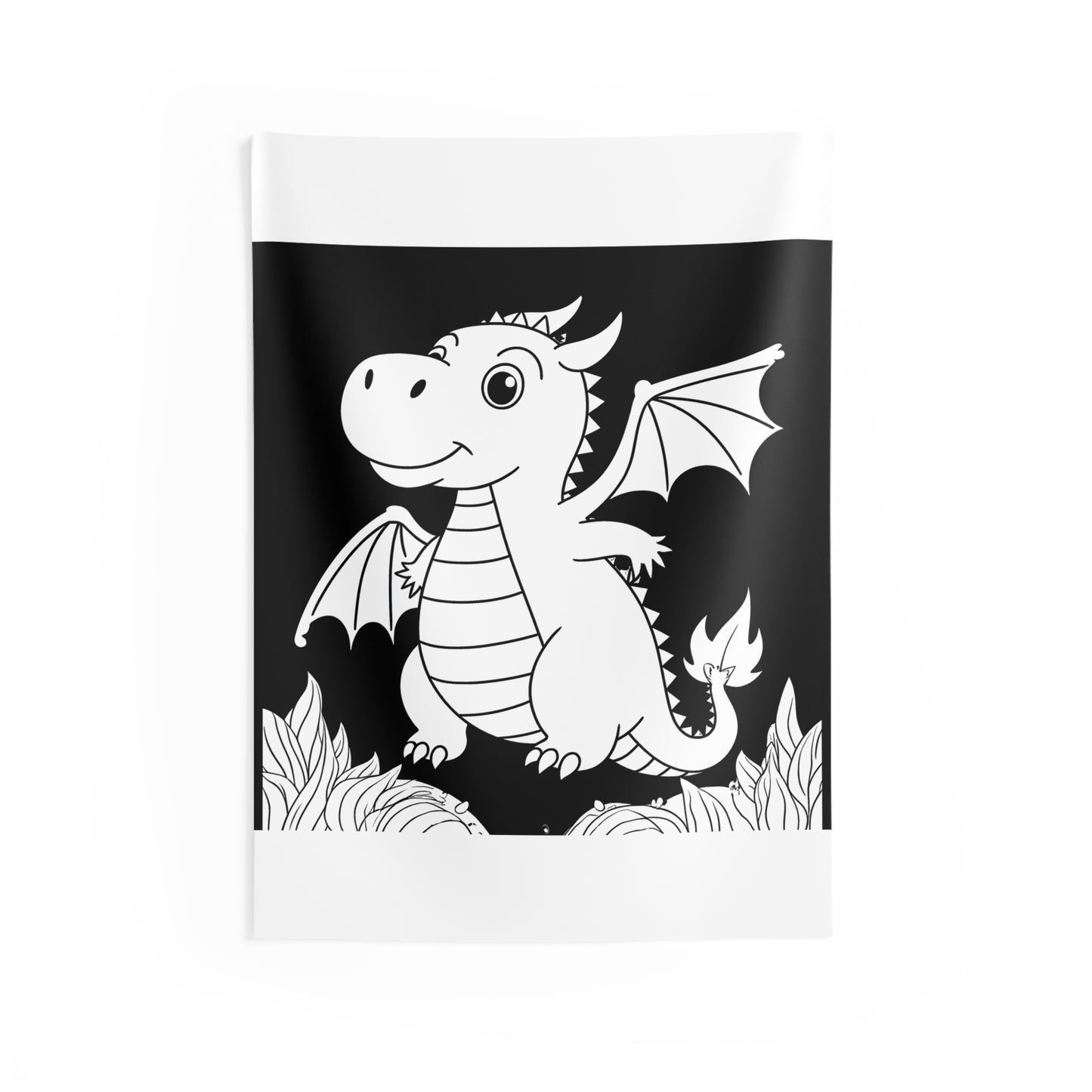 Indoor Wall Tapestries Coloring Kit with 10 Fabric Markers - Cute Dragon