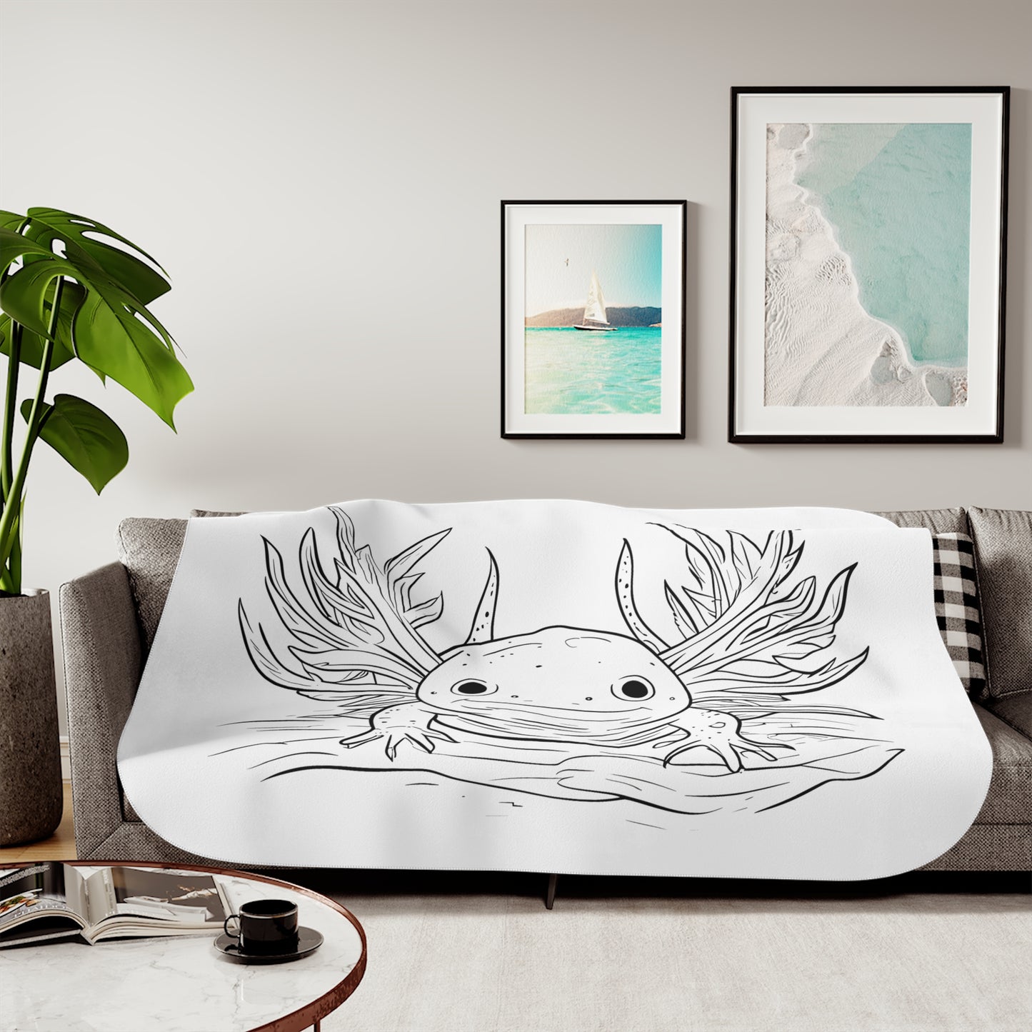 Blanket Coloring Kit with 10 Fabric Markers - Axolotl