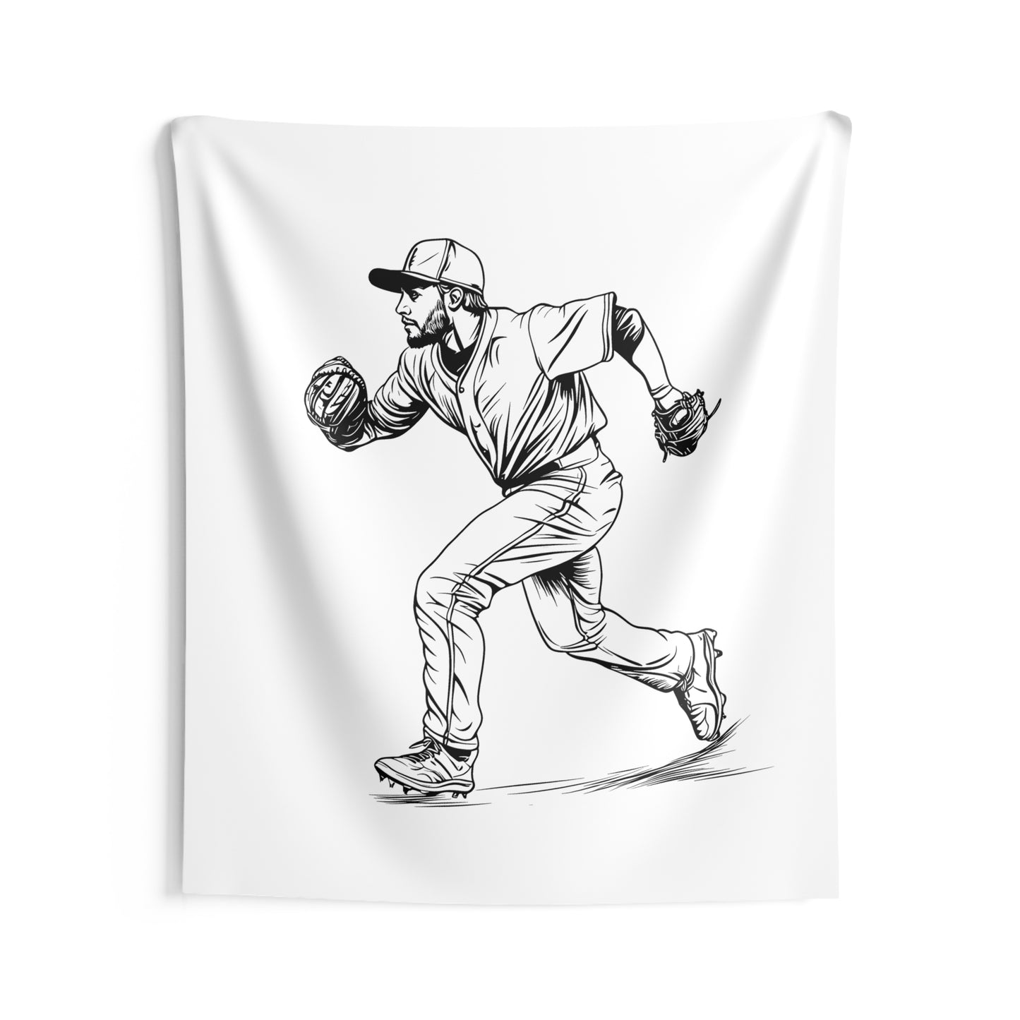 Indoor Wall Tapestries Coloring Kit with 10 Fabric Markers - Baseball