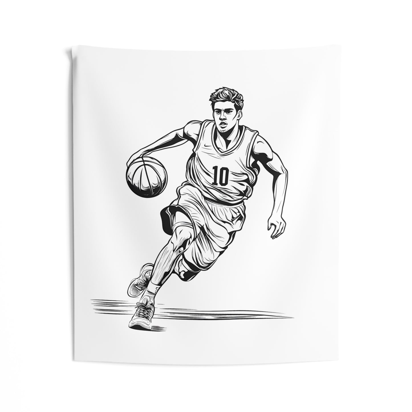 Indoor Wall Tapestries Coloring Kit with 10 Fabric Markers - Basketball Player