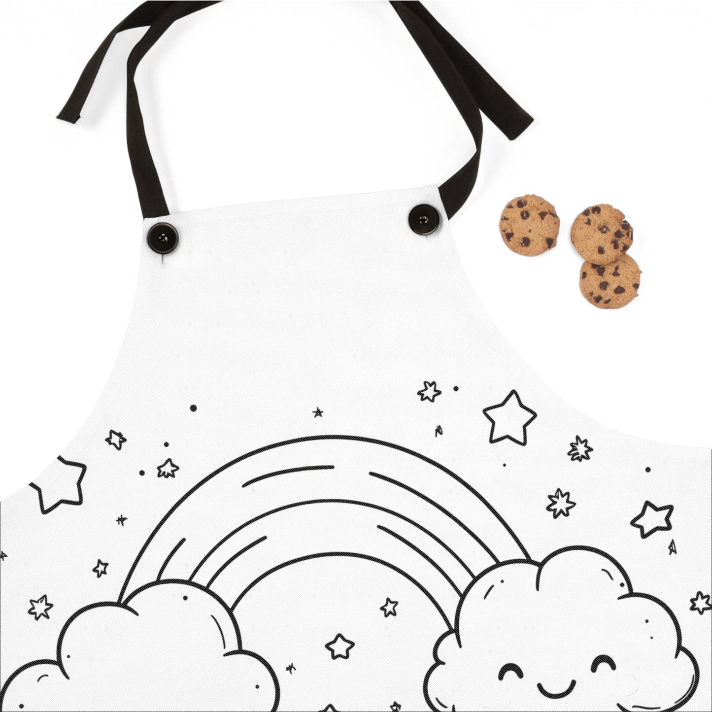 Apron Coloring Kit with 10 Fabric Markers - Cloud Rainbow