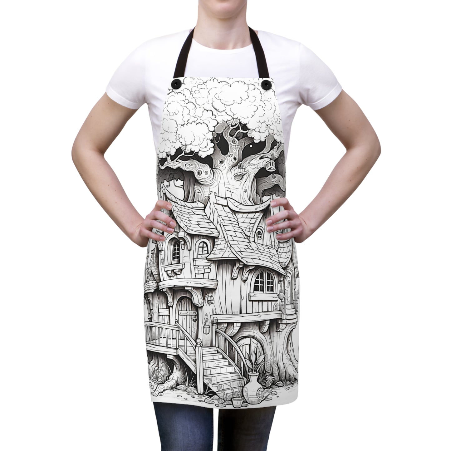 Apron Coloring Kit with 10 Fabric Markers - Tree House