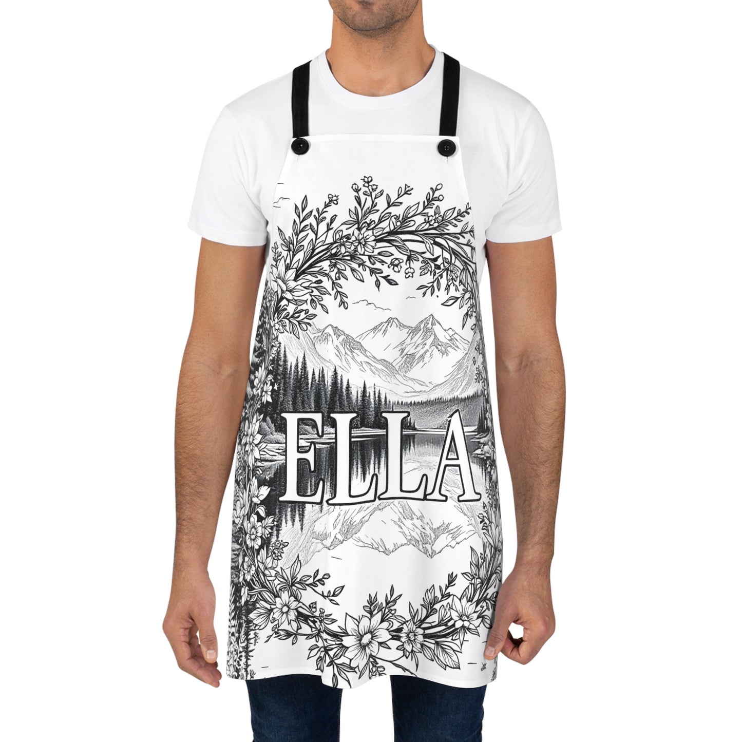 Apron Coloring Kit with 10 Fabric Markers - Floral Landscape