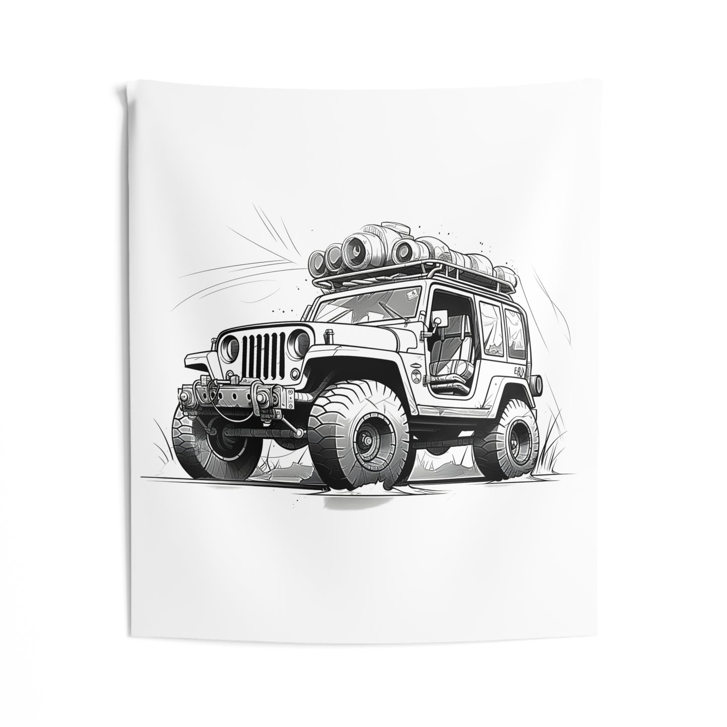 Indoor Wall Tapestries Coloring Kit with 10 Fabric Markers - Off-Road SUV