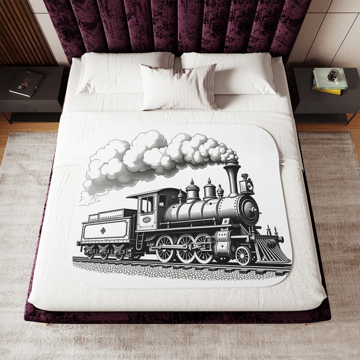 Blanket Coloring Kit with 10 Fabric Markers - Steam Train