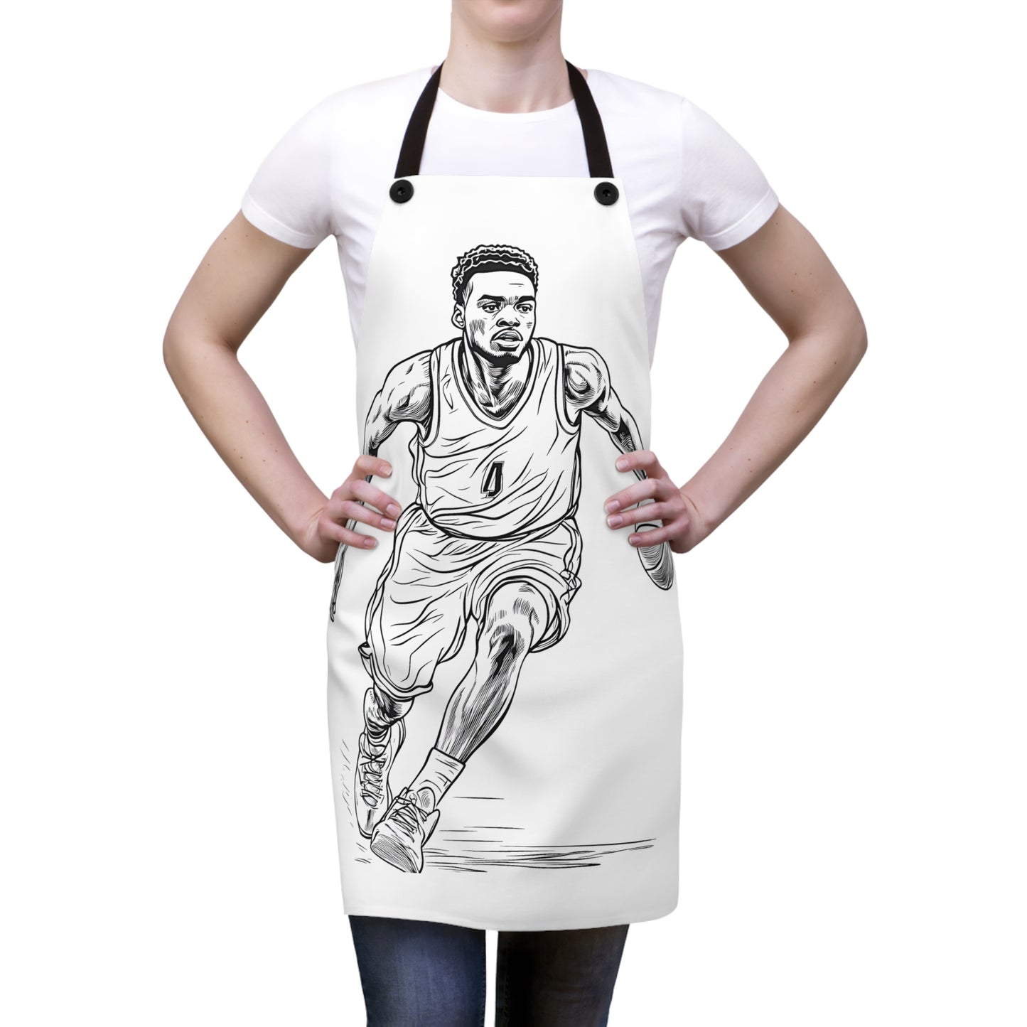 Apron Coloring Kit with 10 Fabric Markers - Player Dribbling