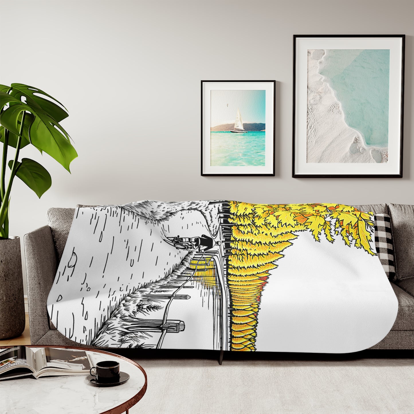 Blanket Colorful Graphic Design - Autumn Path