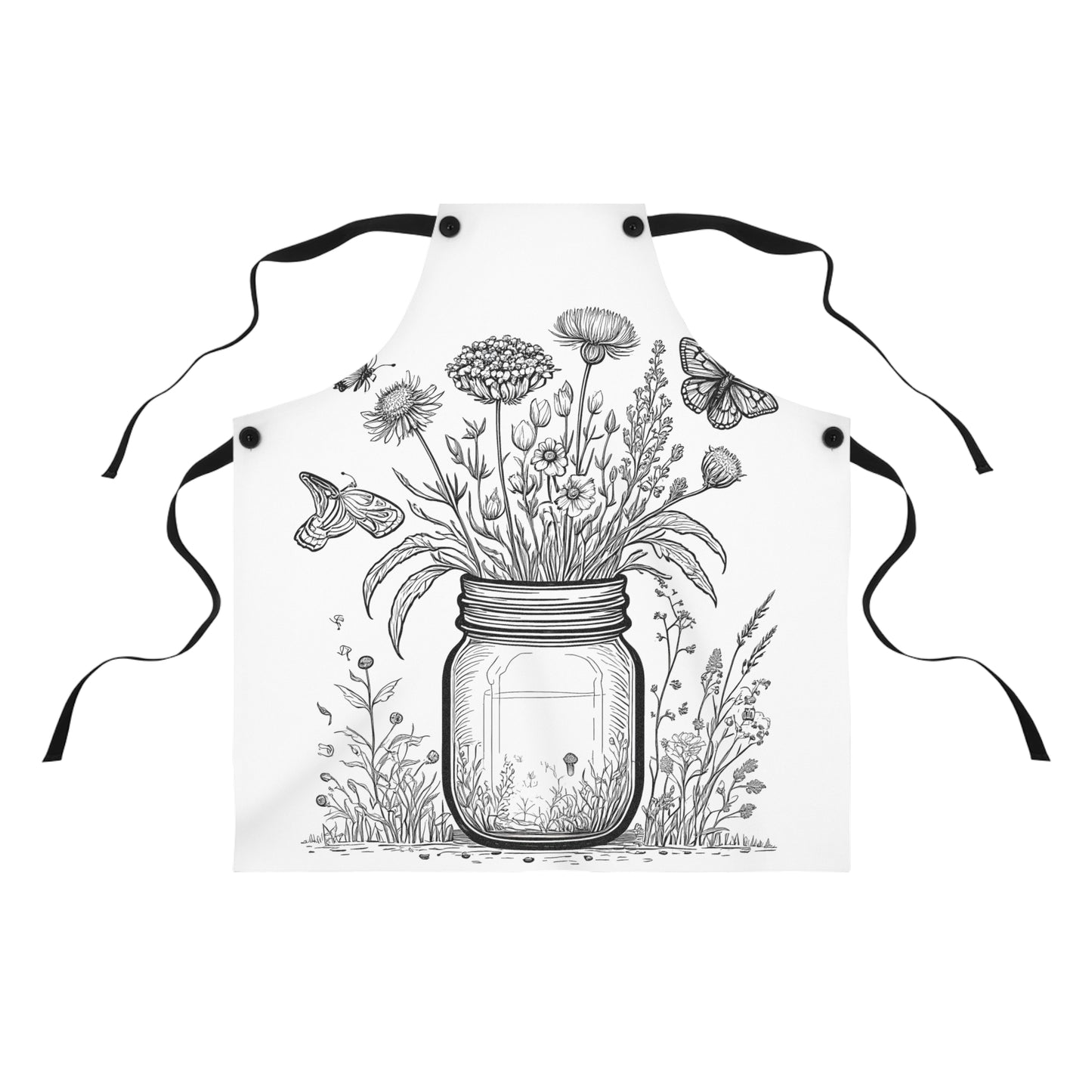 Apron Coloring Kit with 10 Fabric Markers - Wildflowers