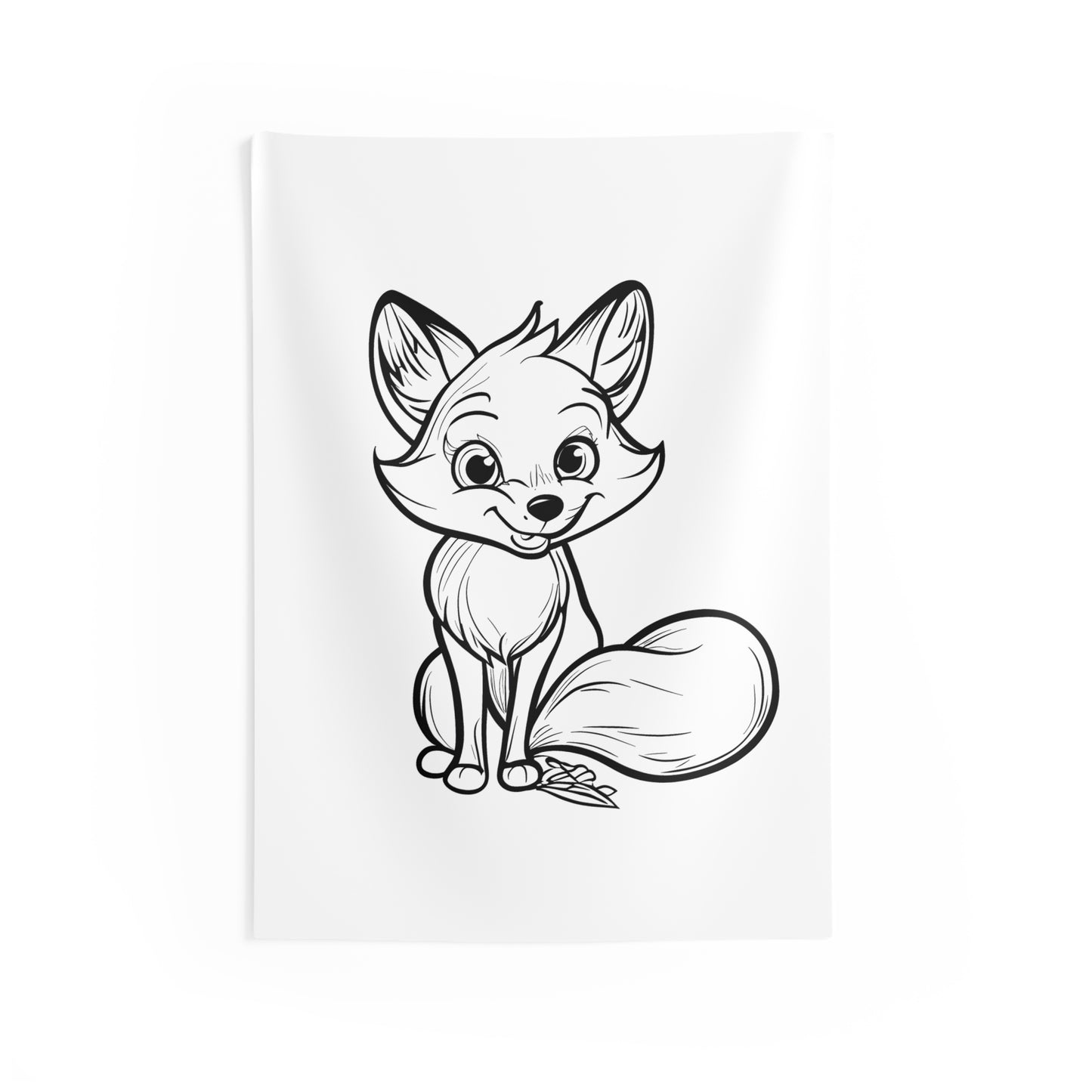 Indoor Wall Tapestries Coloring Kit with 10 Fabric Markers - Cute Fox