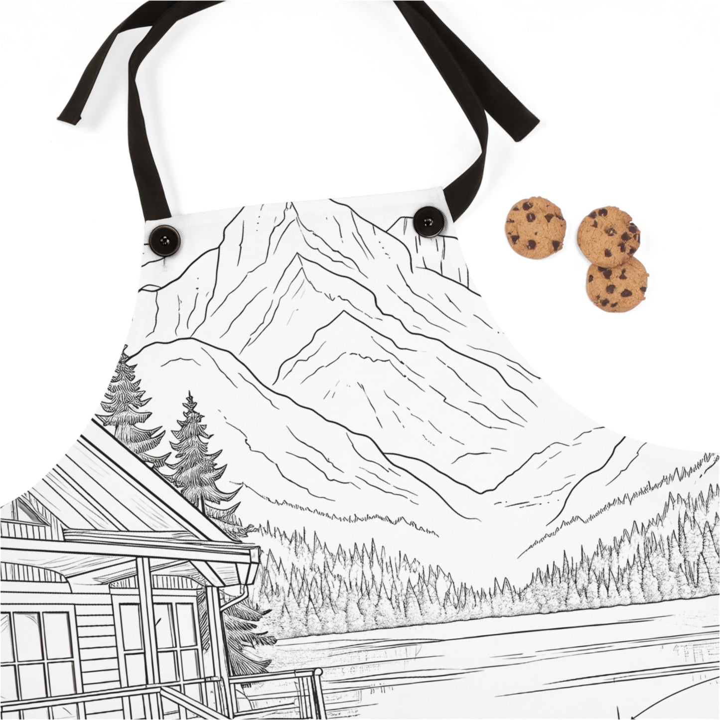 Apron Coloring Kit with 10 Fabric Markers - Mountain Lake