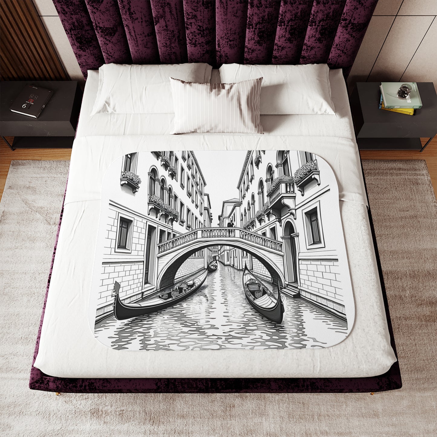 Blanket Coloring Kit with 10 Fabric Markers - Venetian Canal