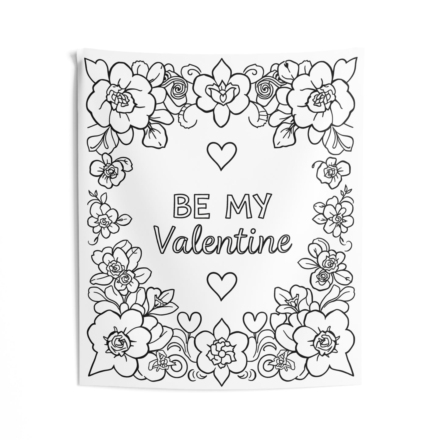 Indoor Wall Tapestries Coloring Kit with 10 Fabric Markers - Valentine's Day