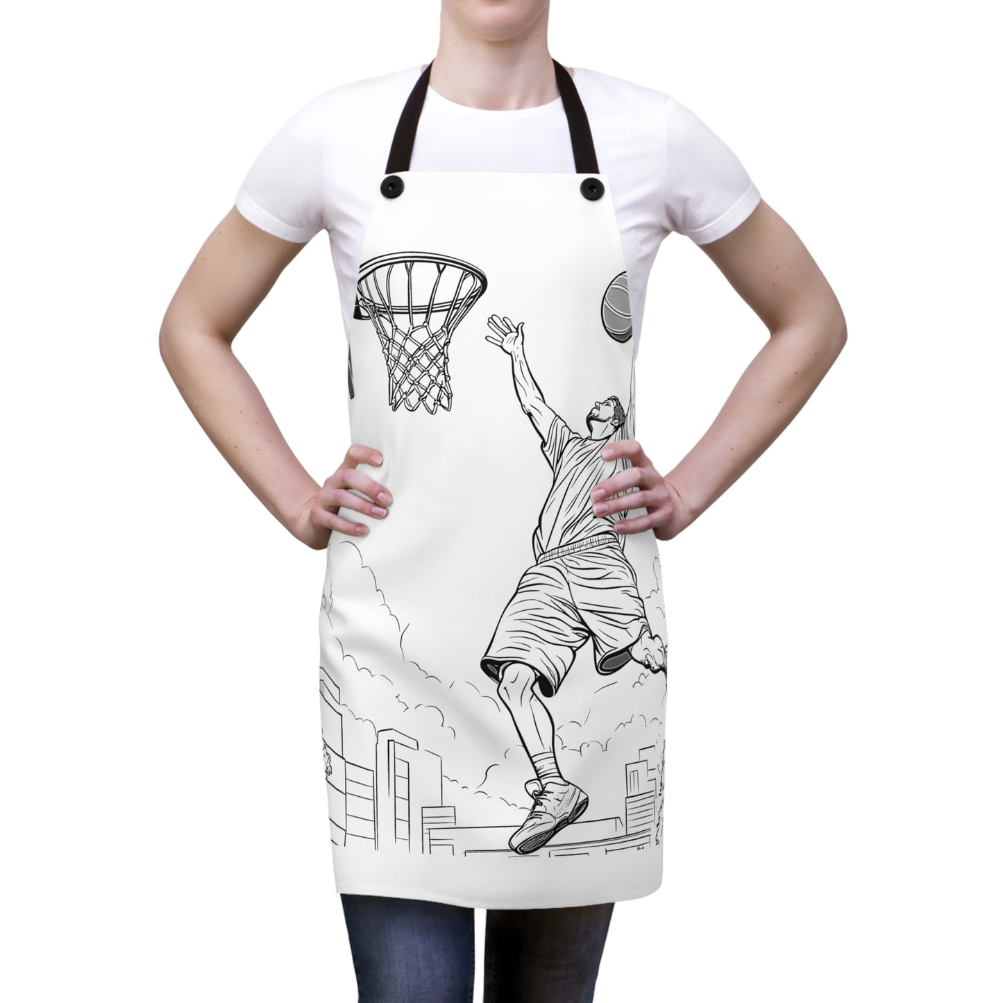 Apron Coloring Kit with 10 Fabric Markers - Basketball